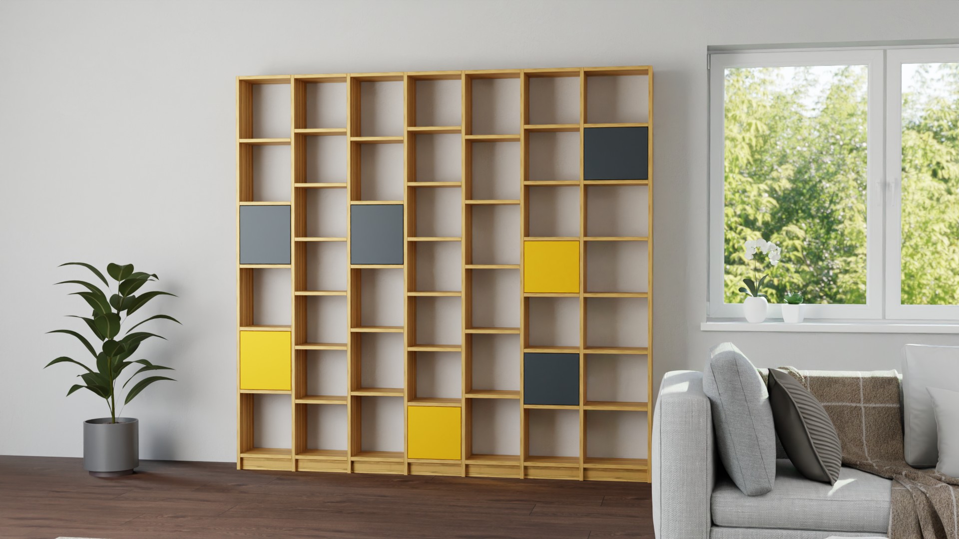 Modernes Bücherregal - Regal wie vom Tischler Kernbuche