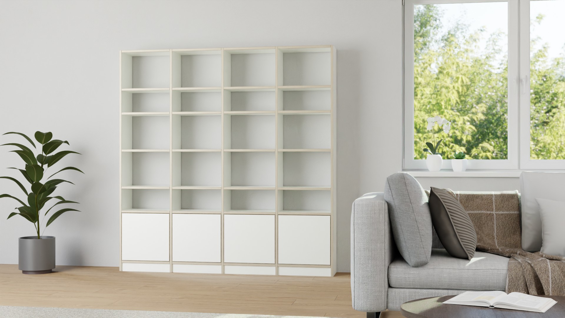 Bücherregal im Multiplex-Design Premium Dekore
