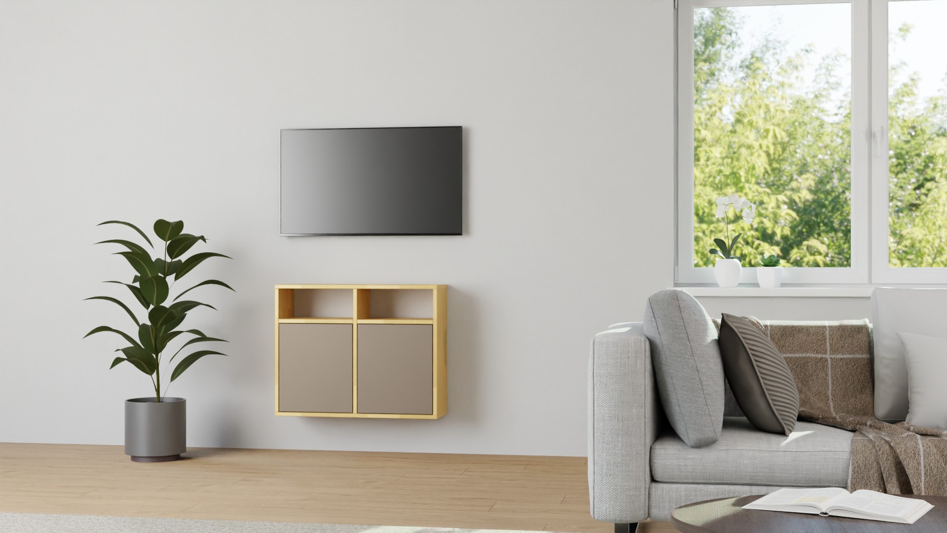 Hängesideboard – kostenlose Holzmuster Buche