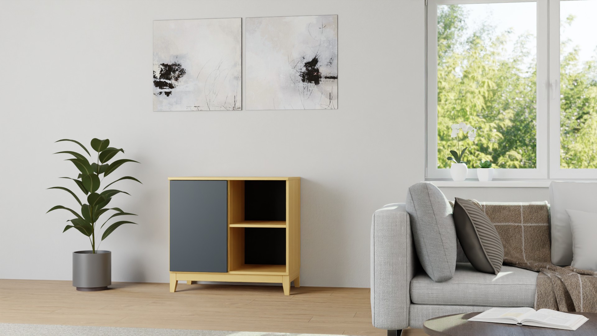 Tiefes Sideboard nach Maß Buche