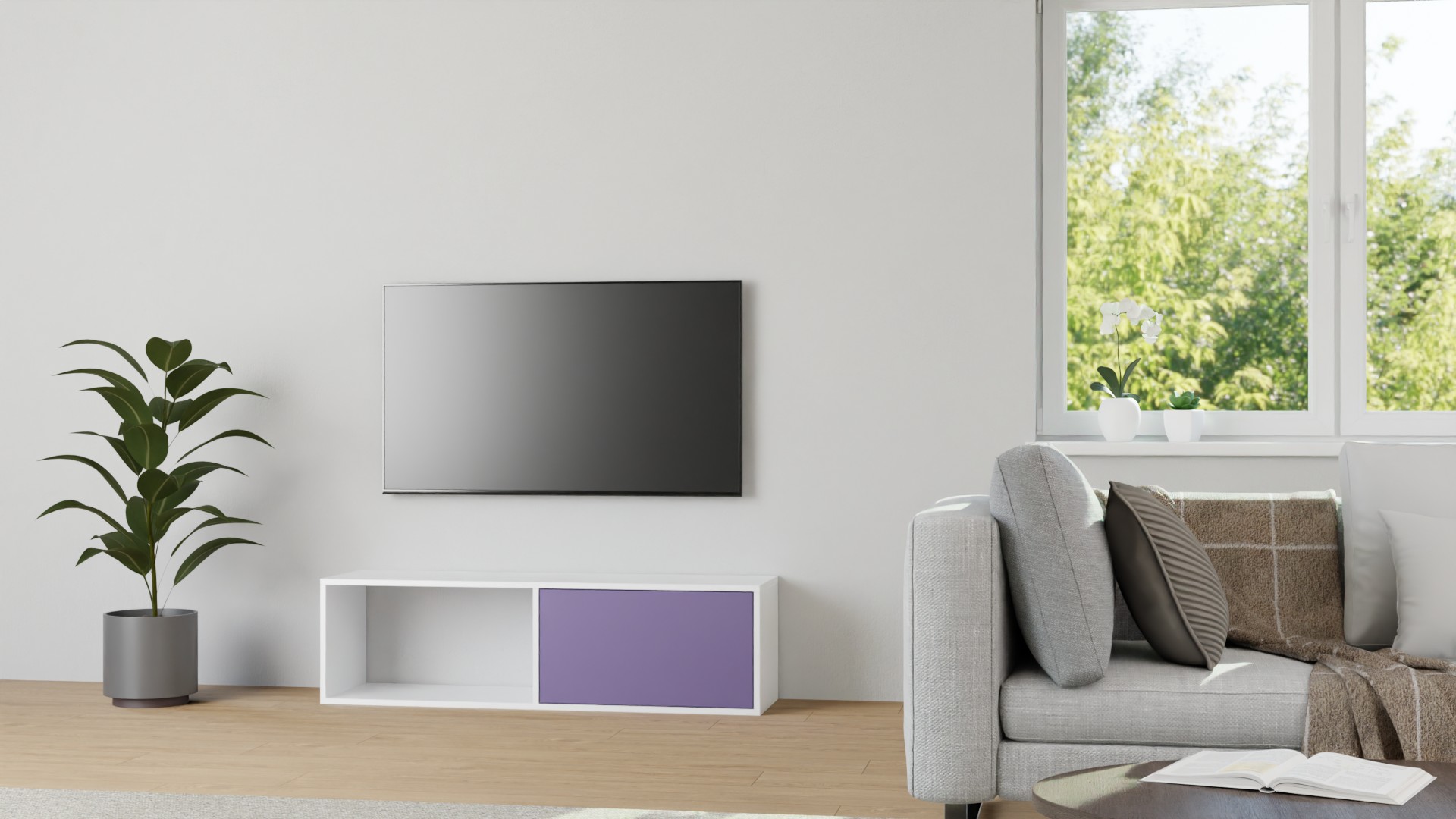 Niedriges Schallplattensideboard MDF Lackiert