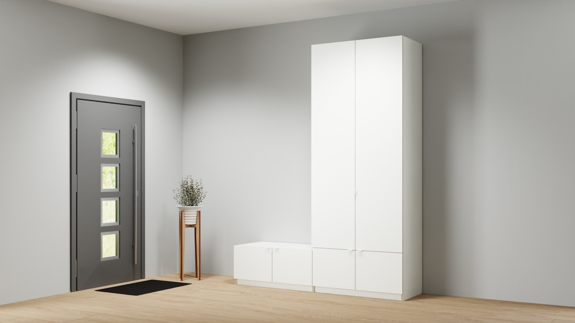 Weißer Garderobenschrank Premium Dekore