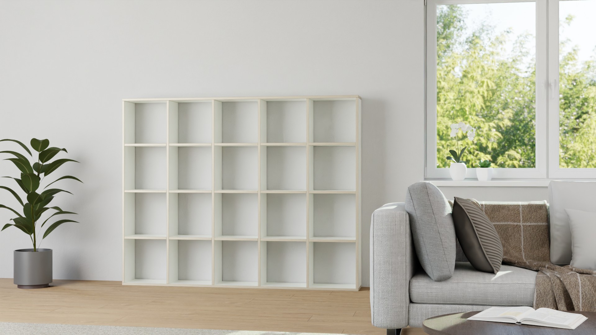 Pickawood Regal nach Maß - Weiß/Grau/Schwarz/Eiche/Buche Premium Dekore