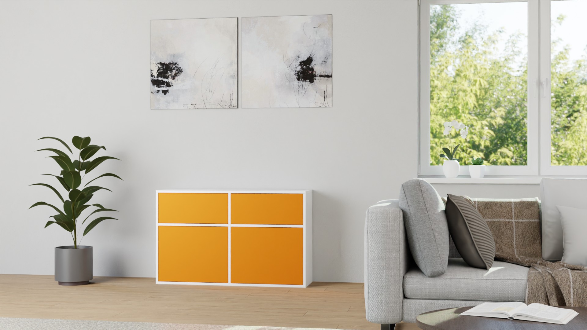 Bunte Doppelkommode nach Maß MDF Lackiert