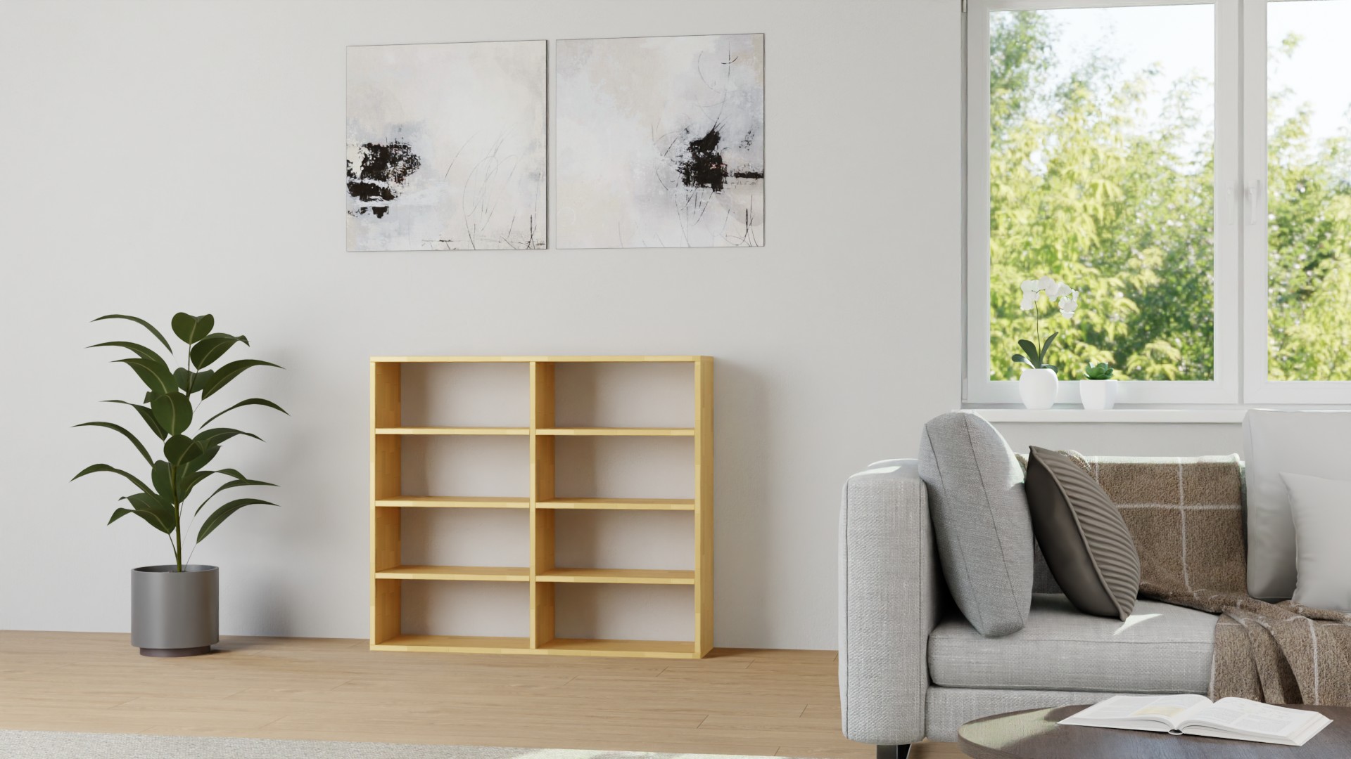 Großes Flur-Schuhregal nach Maß Buche