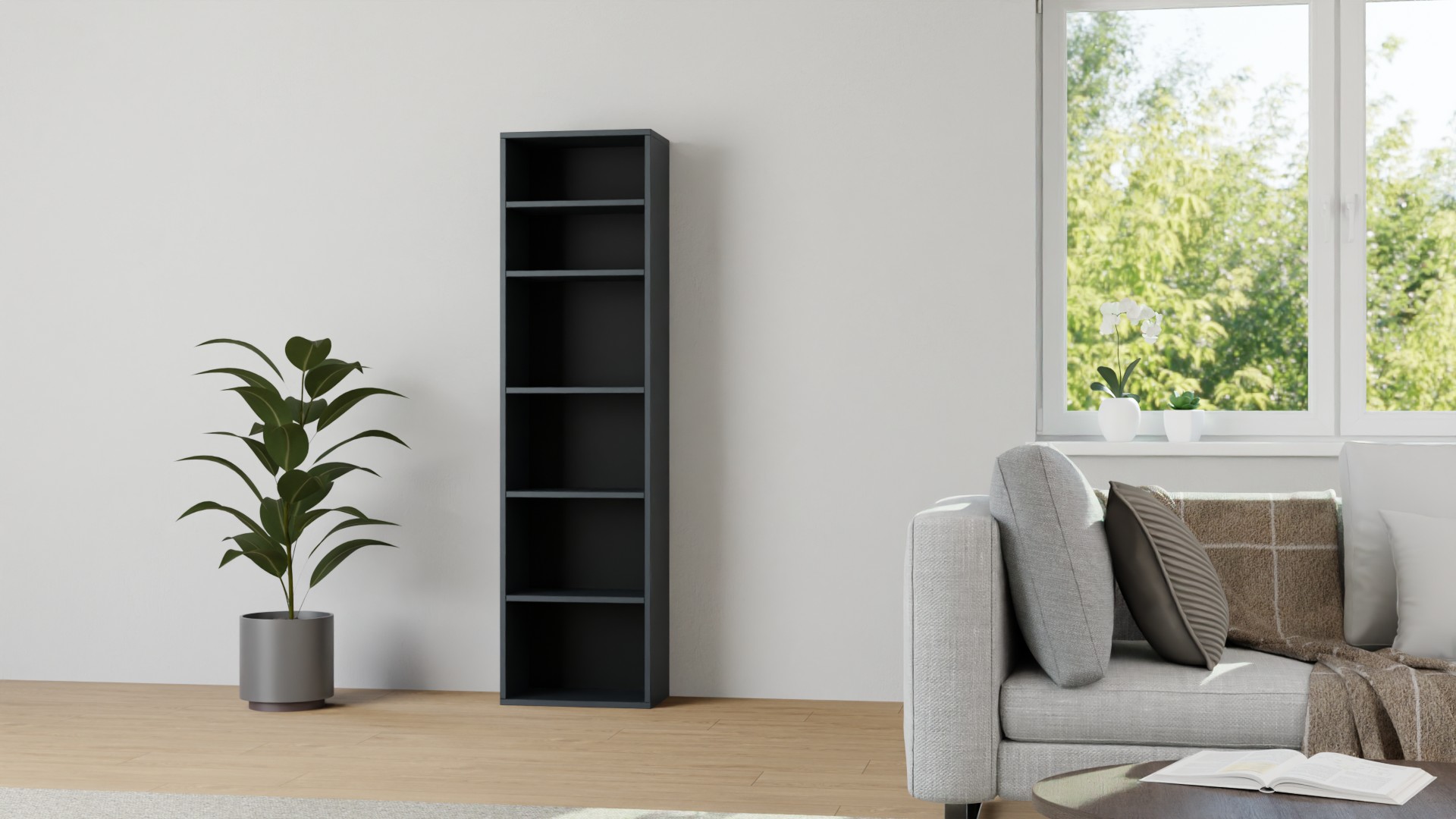 Schmales Haushaltsregal nach Maß MDF Lackiert