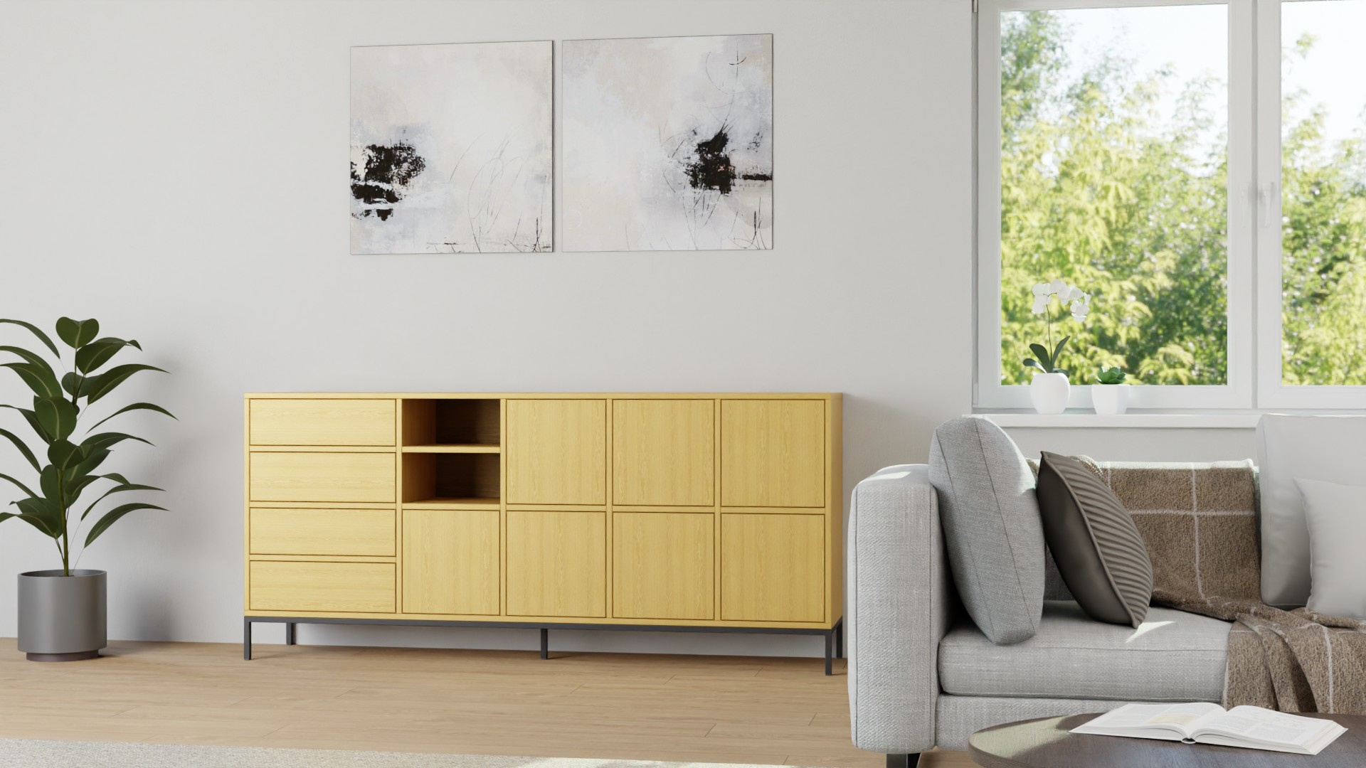 Zeitloses Sideboard nach Maß Echtholz Furnier