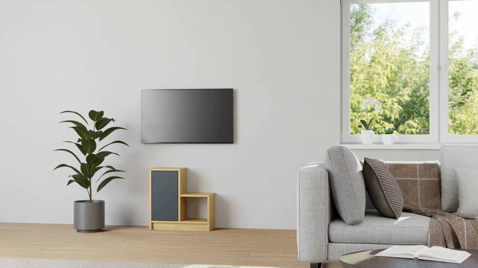 Kleines Stufenregal nach Maß Eiche