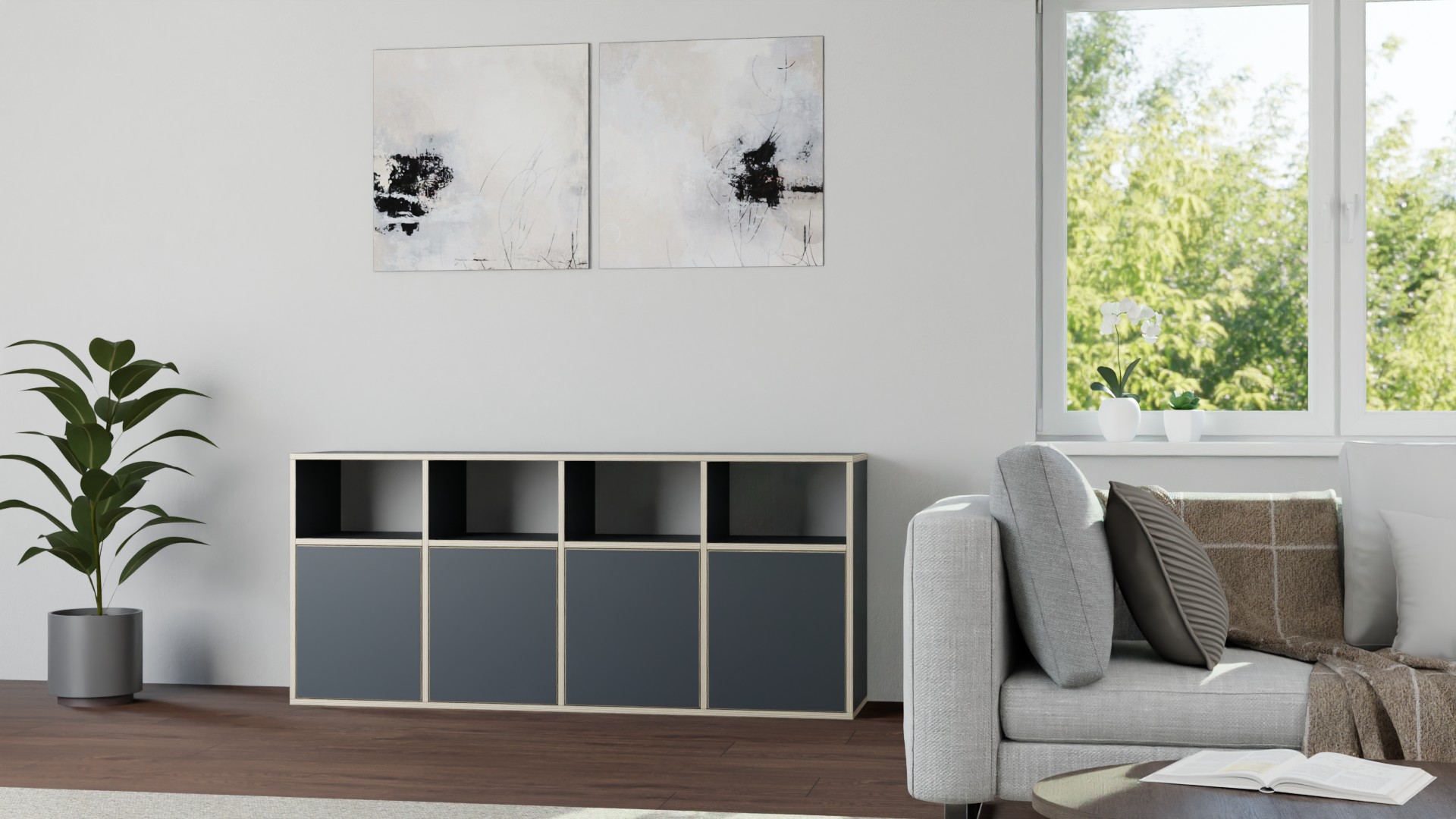 Multiplex Sideboard - Kommode mit vielen Optionen Premium Dekore