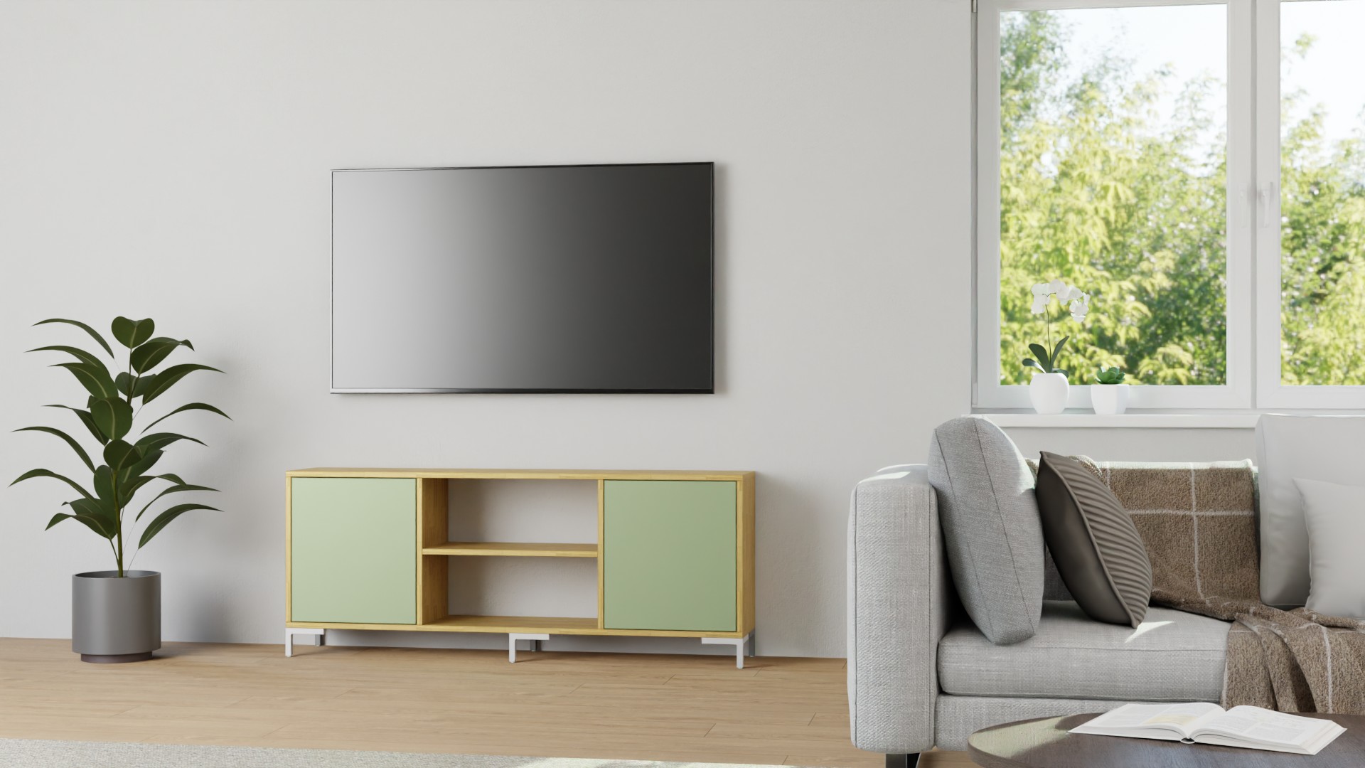 Modernes maßgefertigtes Sideboard Eiche