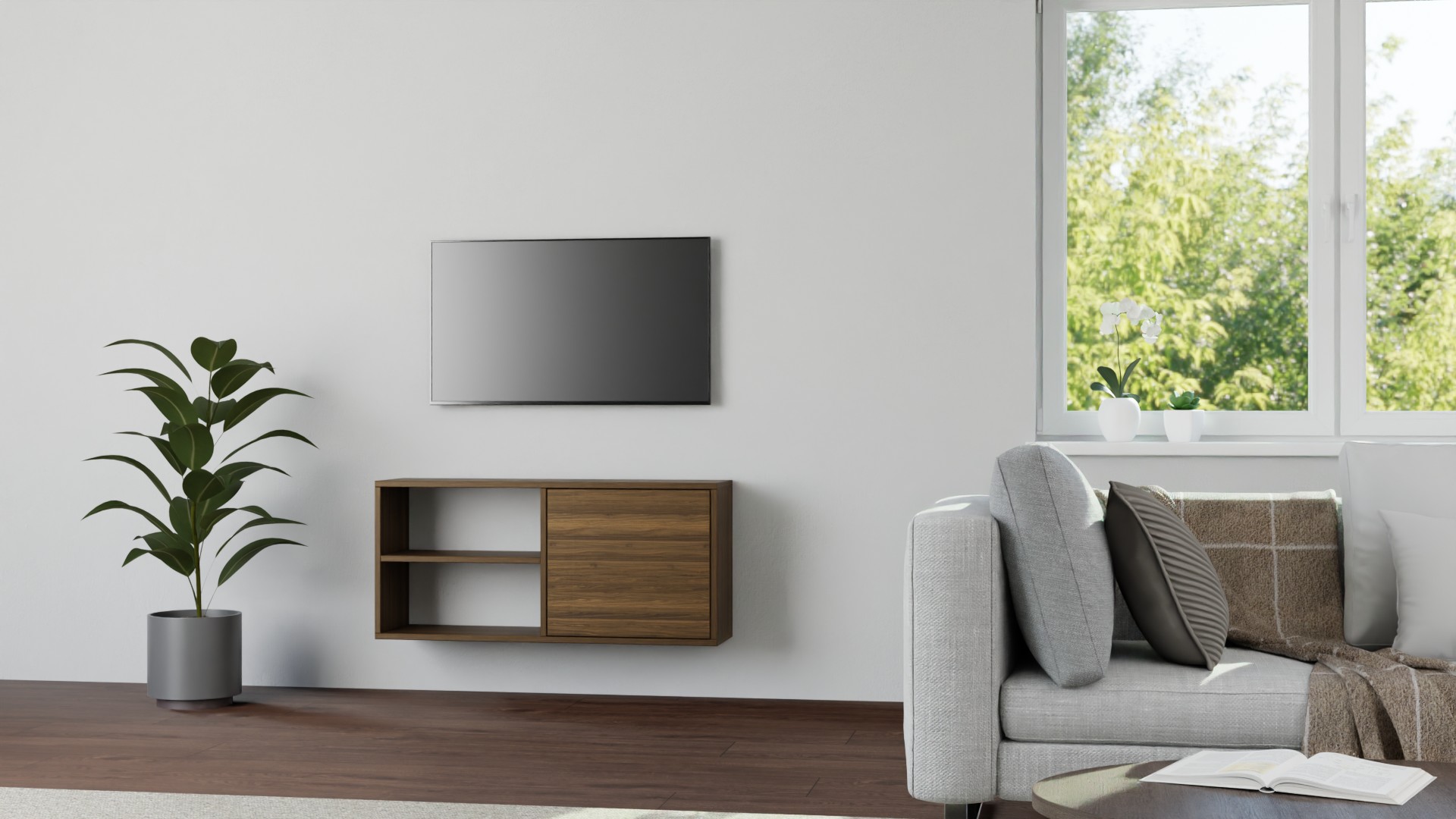 Nussbaum Hängesideboard Nussbaum (amerikanisch)