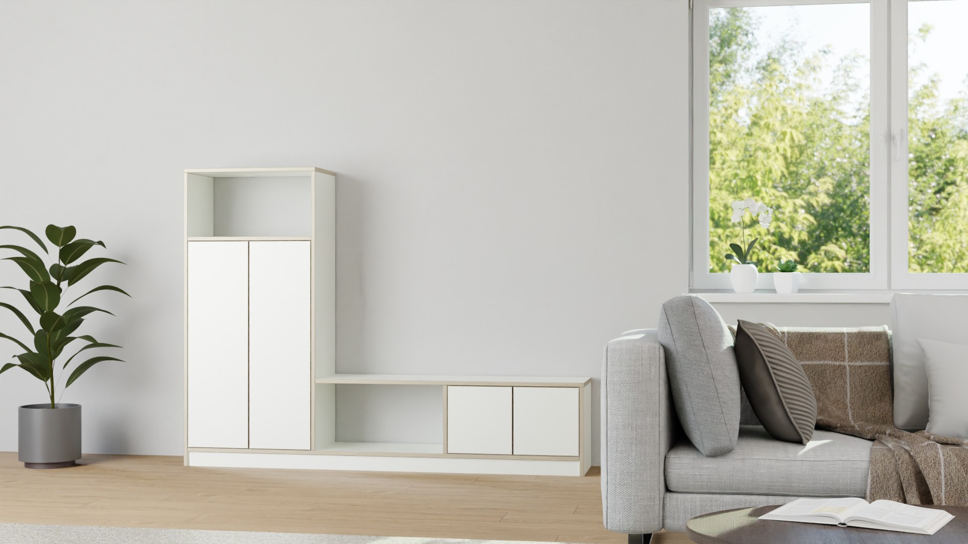 TV-Regal - TV-Schrank o. TV-Kommode mit vielen Optionen Premium Dekore