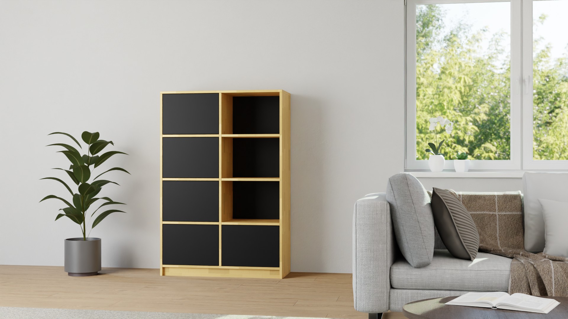 Tiefes Regal nach Maß Buche