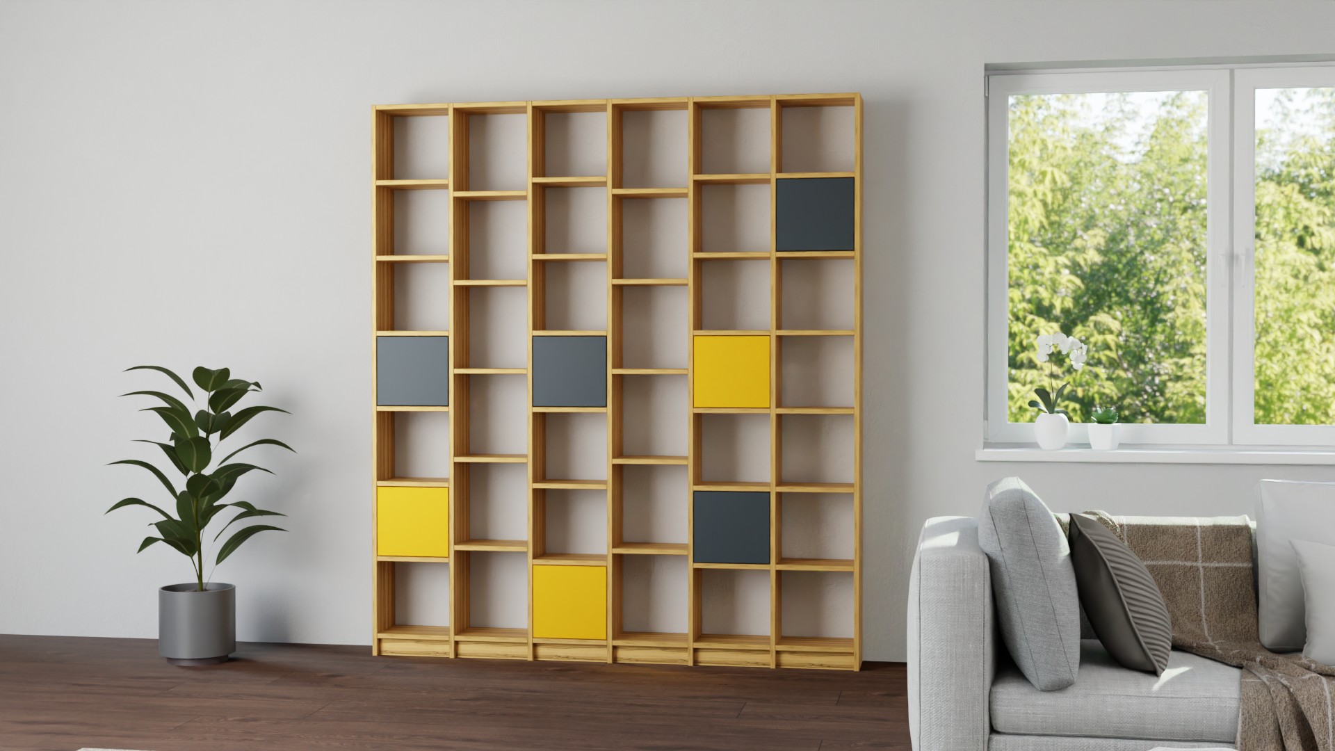 Modernes Bücherregal - Regal wie vom Tischler Kernbuche