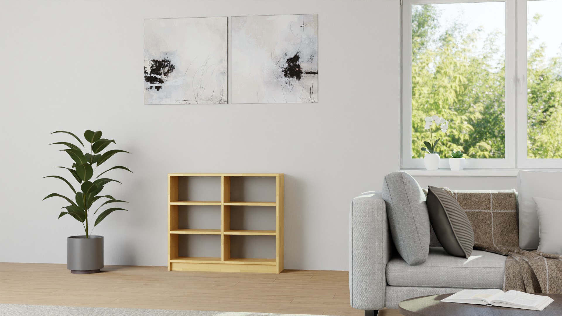 Schlichtes Schuhregal nach Maß Buche