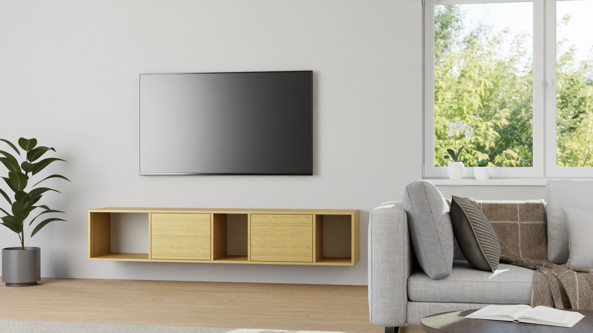 Hängesideboard Eiche