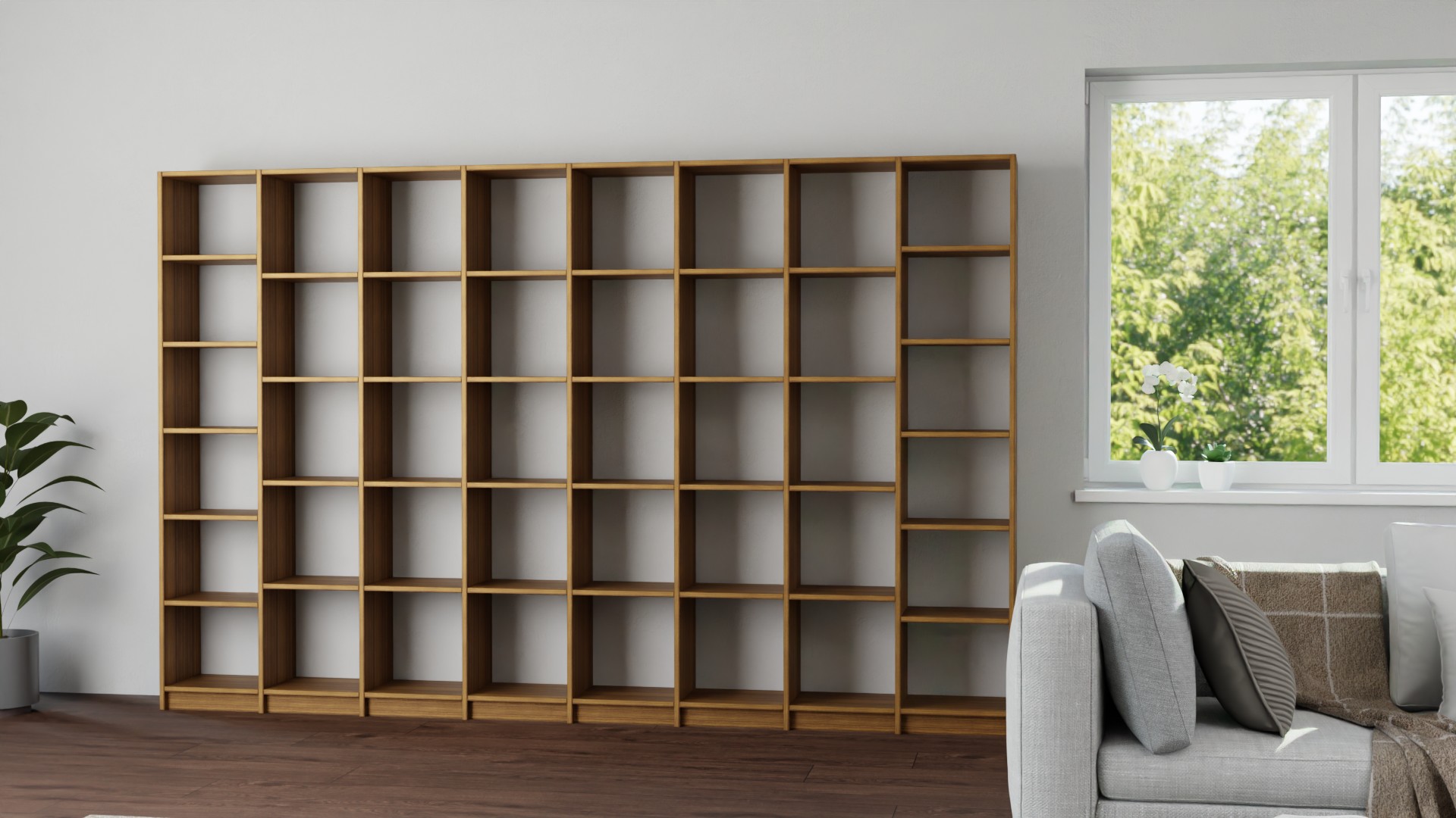 Bücherregal aus Echtholz Furnier nach Maß Echtholz Furnier