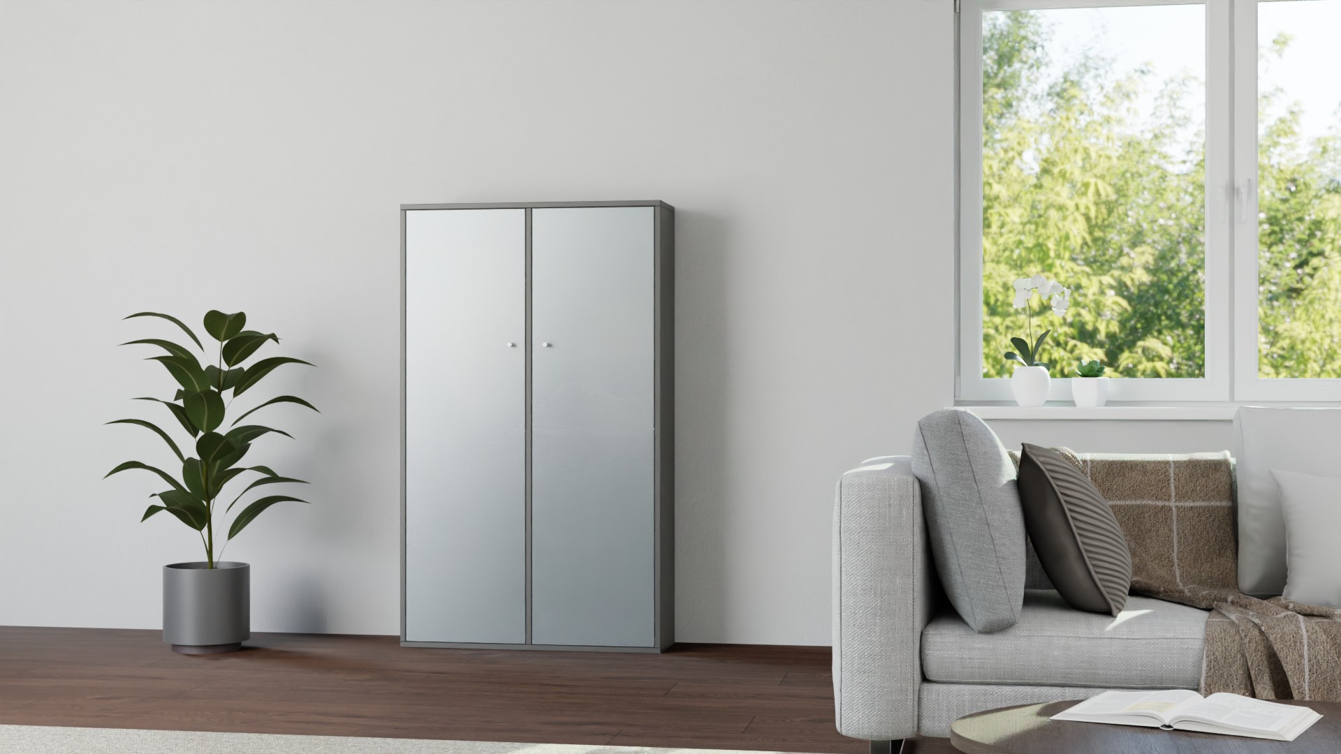 Klassische Vitrine nach Maß - Regal mit Glastüren Premium Dekore