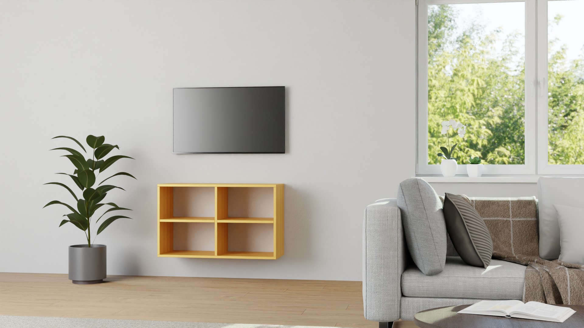 Schlichtes Hängesideboard aus Erle Erle