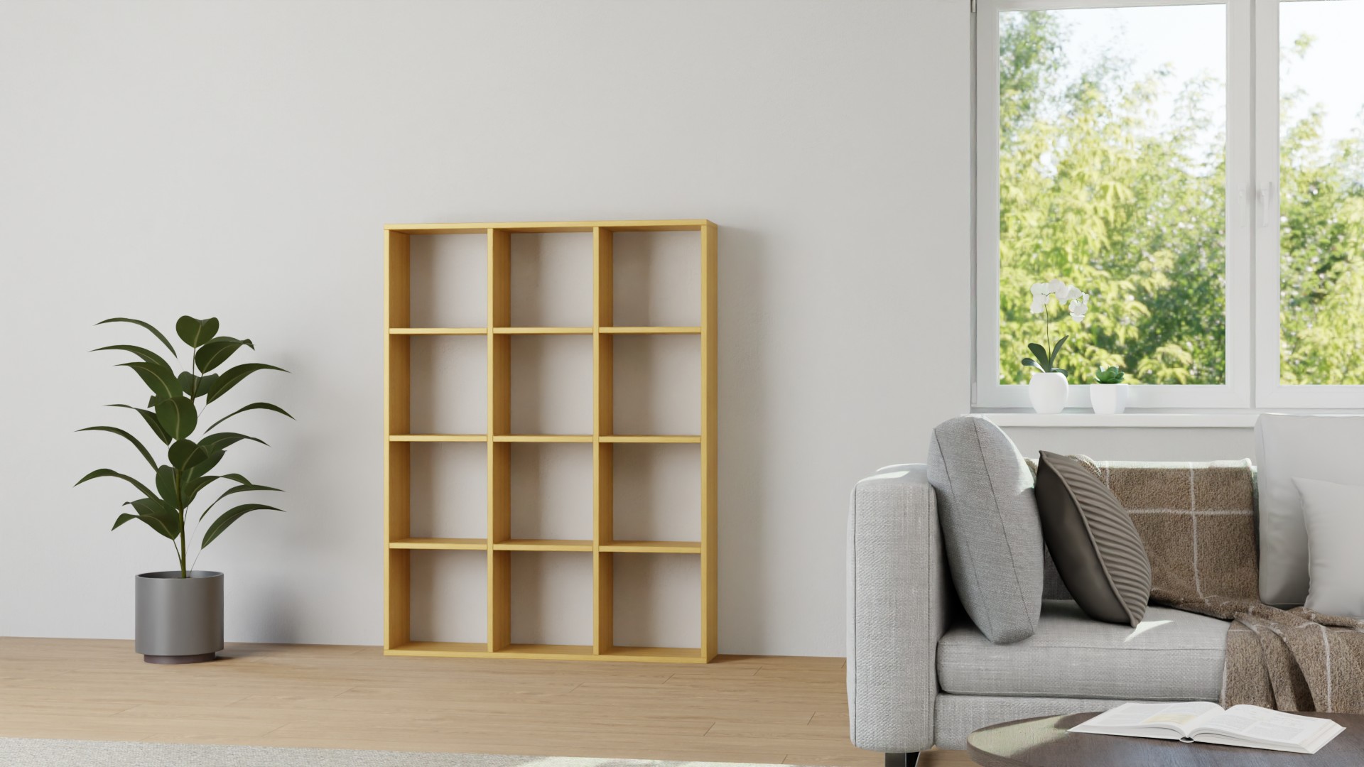 Pickawood Regal nach Maß - Weiß/Grau/Schwarz/Eiche/Buche Echtholz Furnier