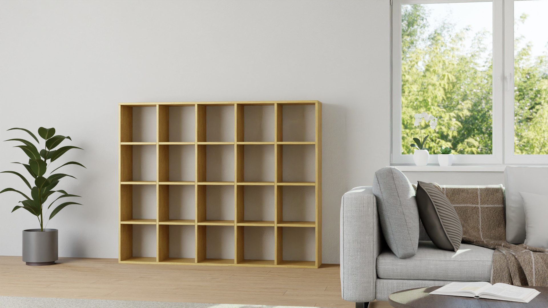 Pickawood Regal nach Maß - Weiß/Grau/Schwarz/Eiche/Buche Eiche