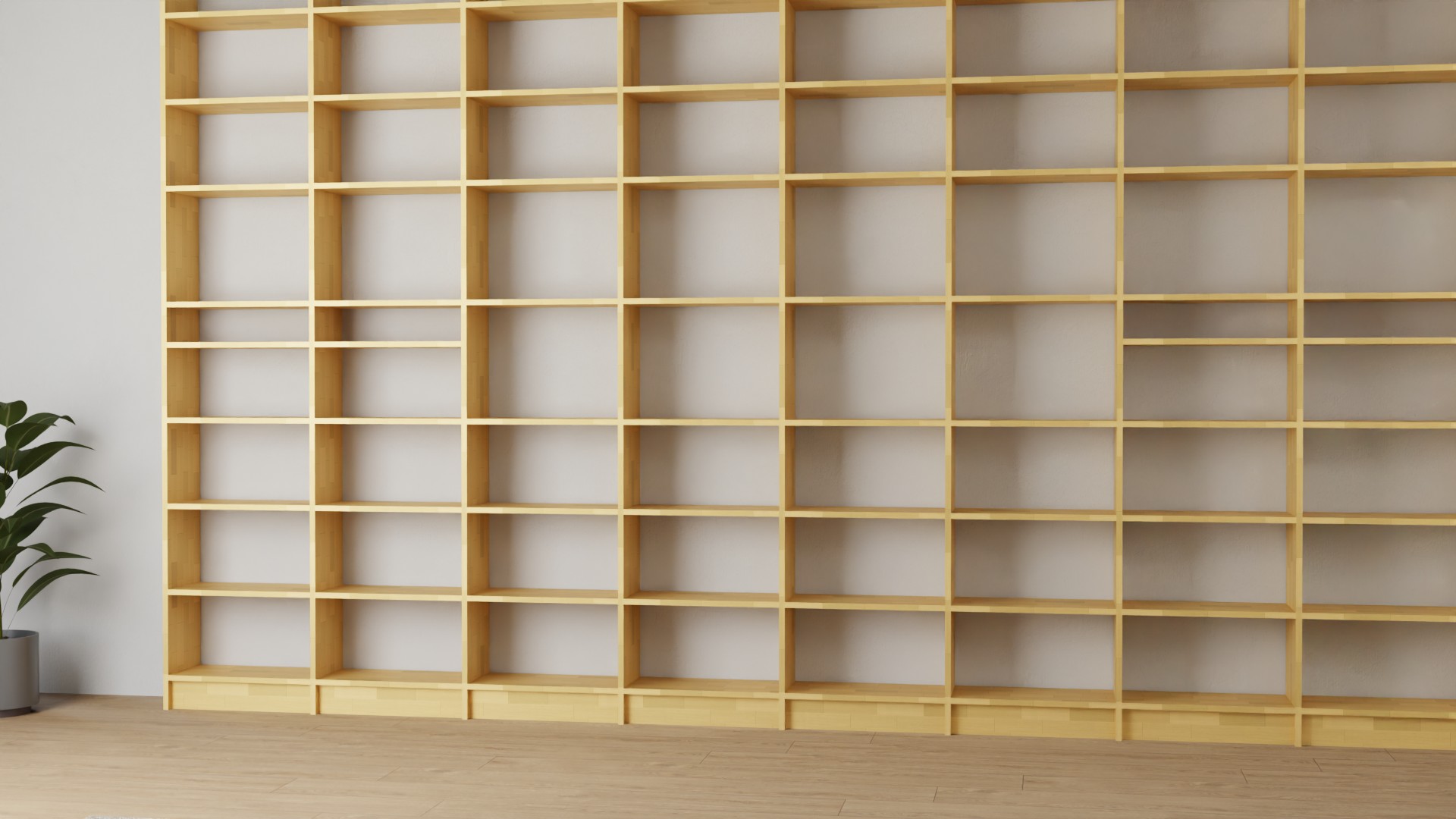 Große Bibliothek nach Maß - Bücherregal mit vielen Optionen Buche