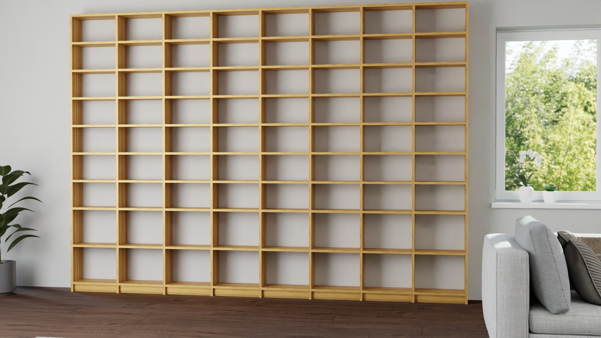 Breites Bücherregal aus Massivholz - Regal mit vielen Optionen Kernbuche