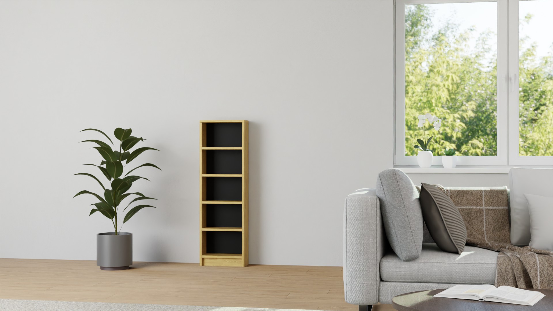 Schmales DVD Regal nach Maß Eiche