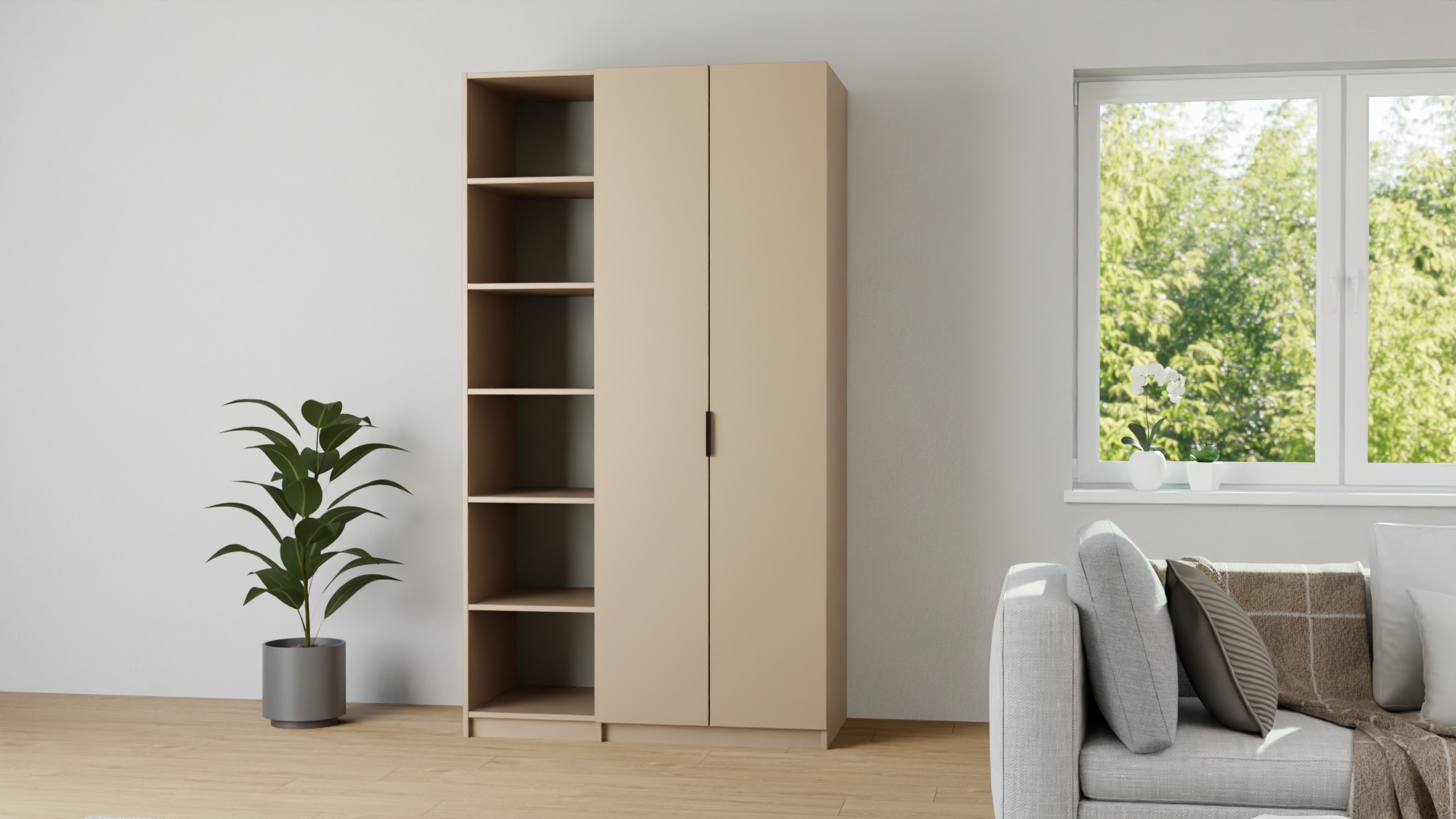 Kleiderschrank in Kaschmir planen MDF Lackiert