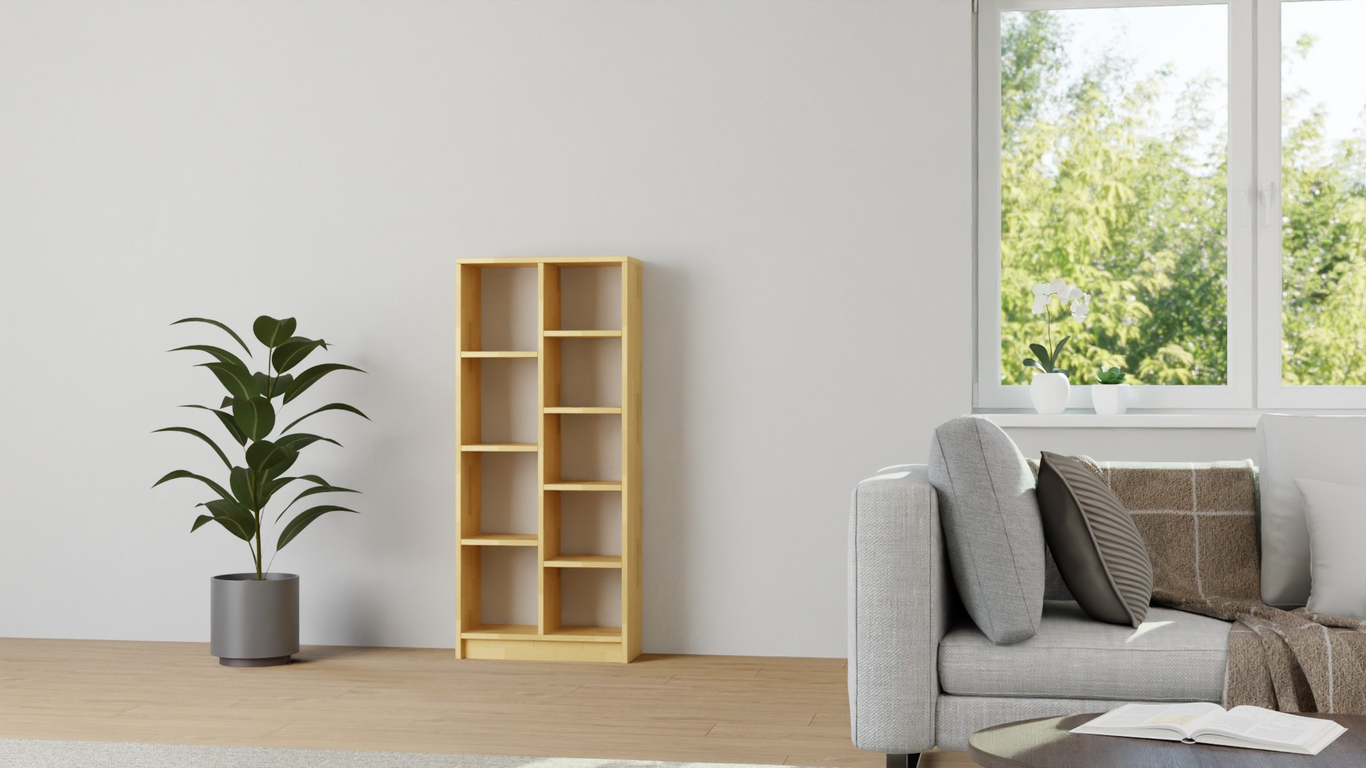 60 cm breites Regal nach Maß Buche