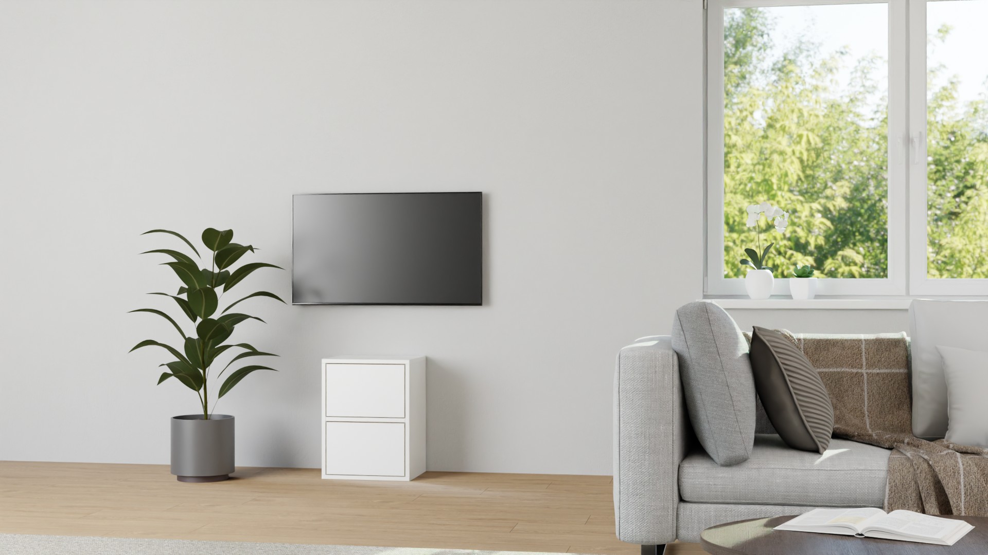 Schlichte Nachtkommode nach Maß MDF Beschichtet