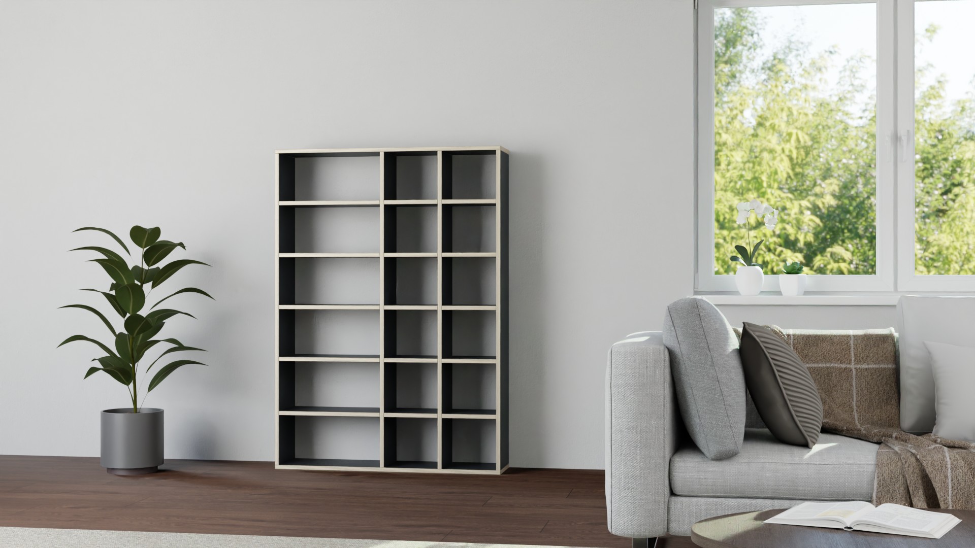 Regal nach Maß aus Multiplex - Regalsystem - Bücherregal mit vielen Optionen Premium Dekore