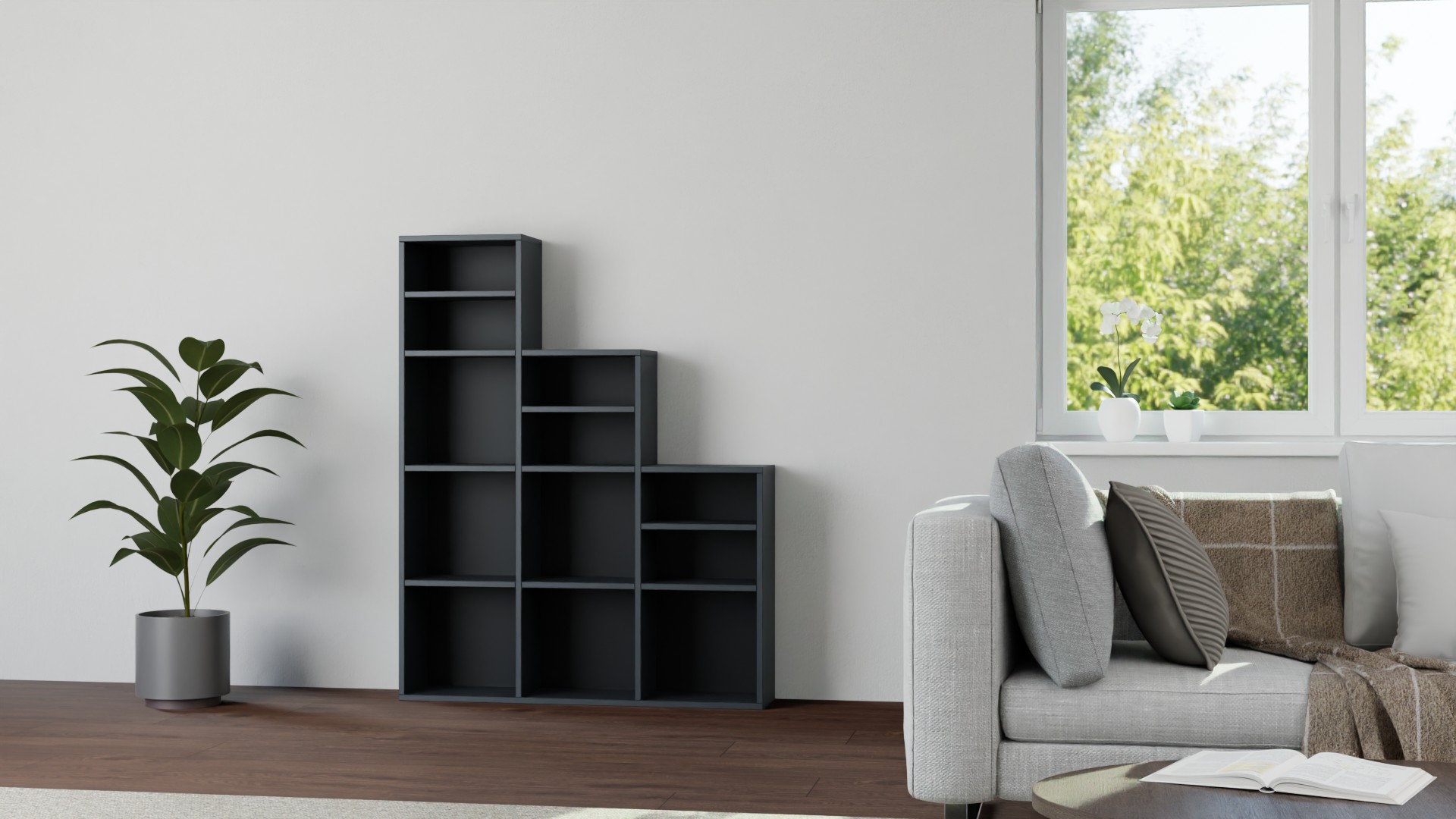 Stylishes Stufenregal nach Maß Premium Dekore