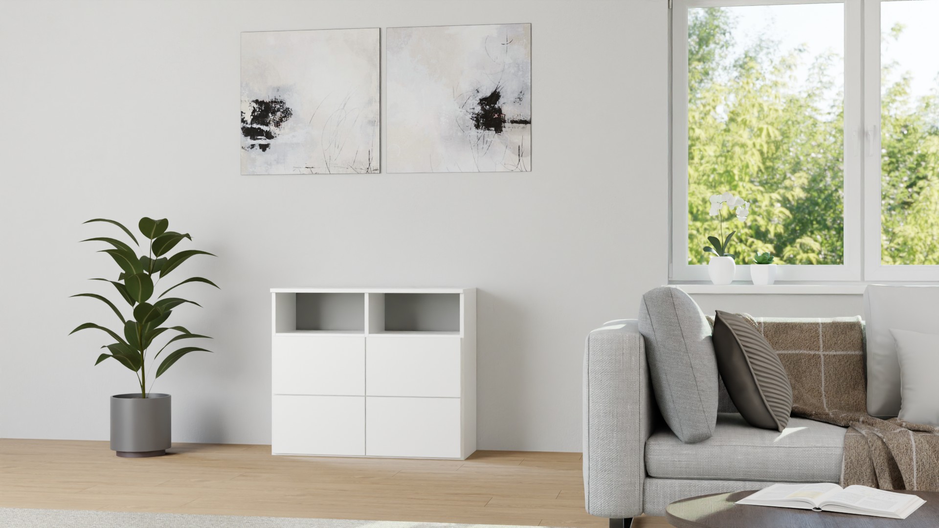 Schlichter Schubladenschrank nach Maß MDF Beschichtet