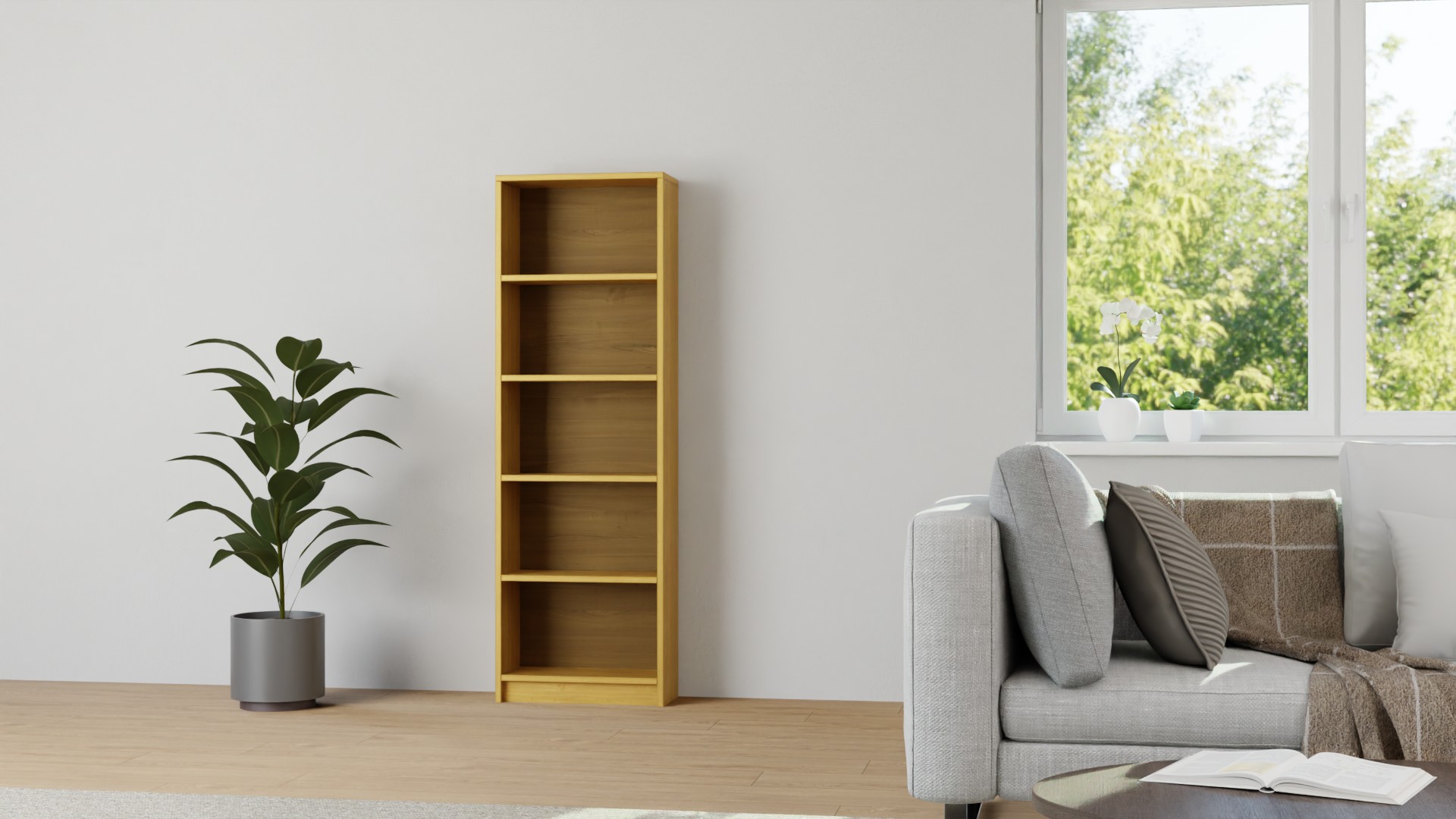 Schmales Bücherregal aus Kirsche Kirsche (europäisch)