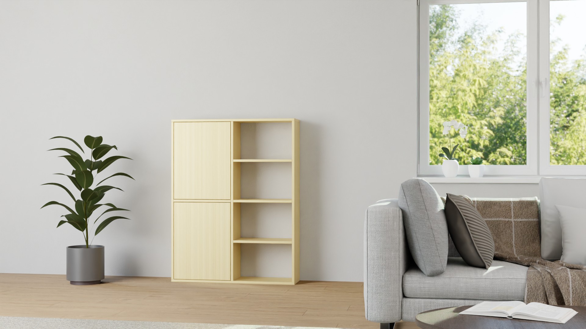 Regal mit Türen aus Ahorn Ahorn (europäisch)