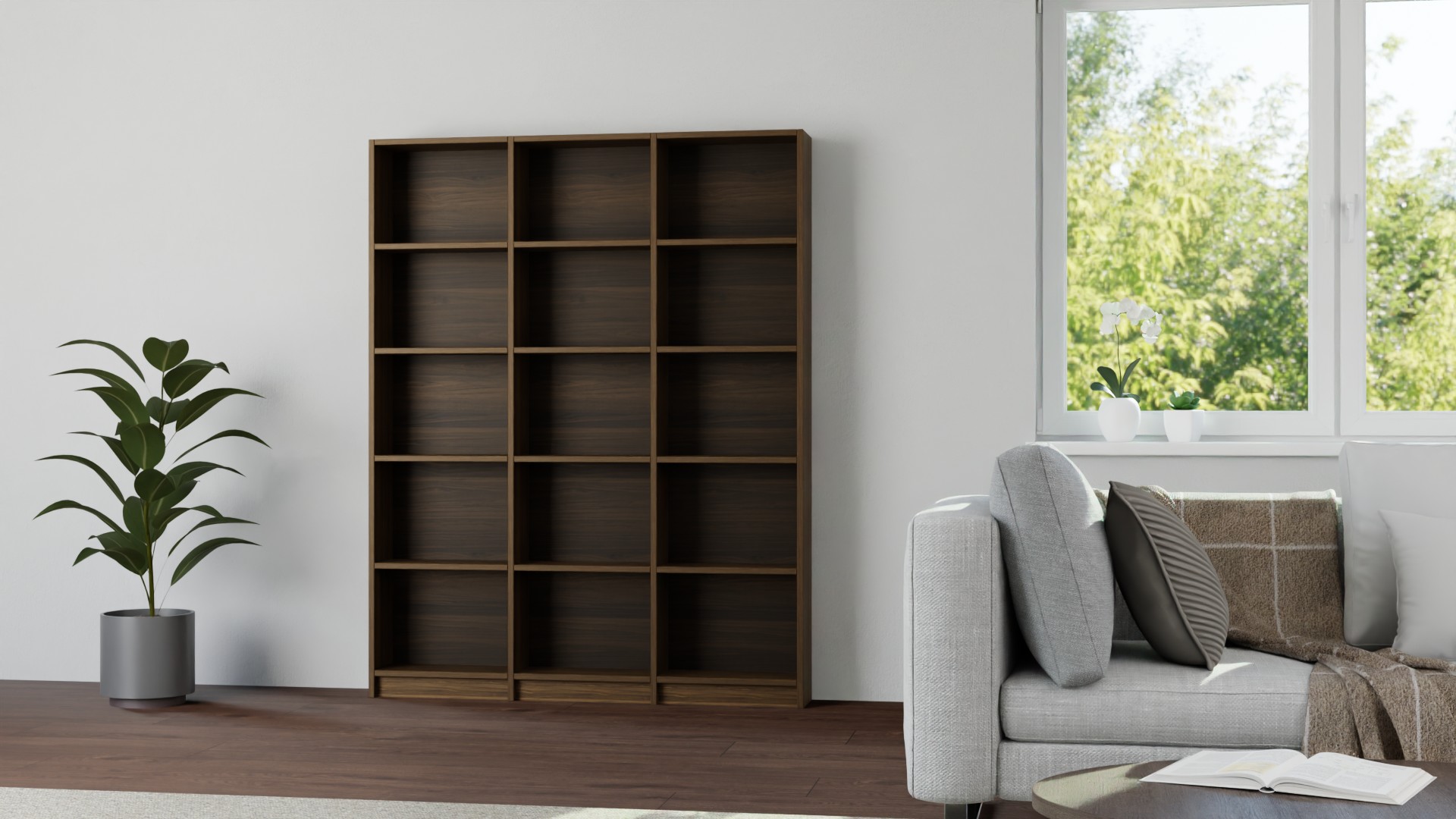 Bücherregal aus Nussbaum Nussbaum (amerikanisch)