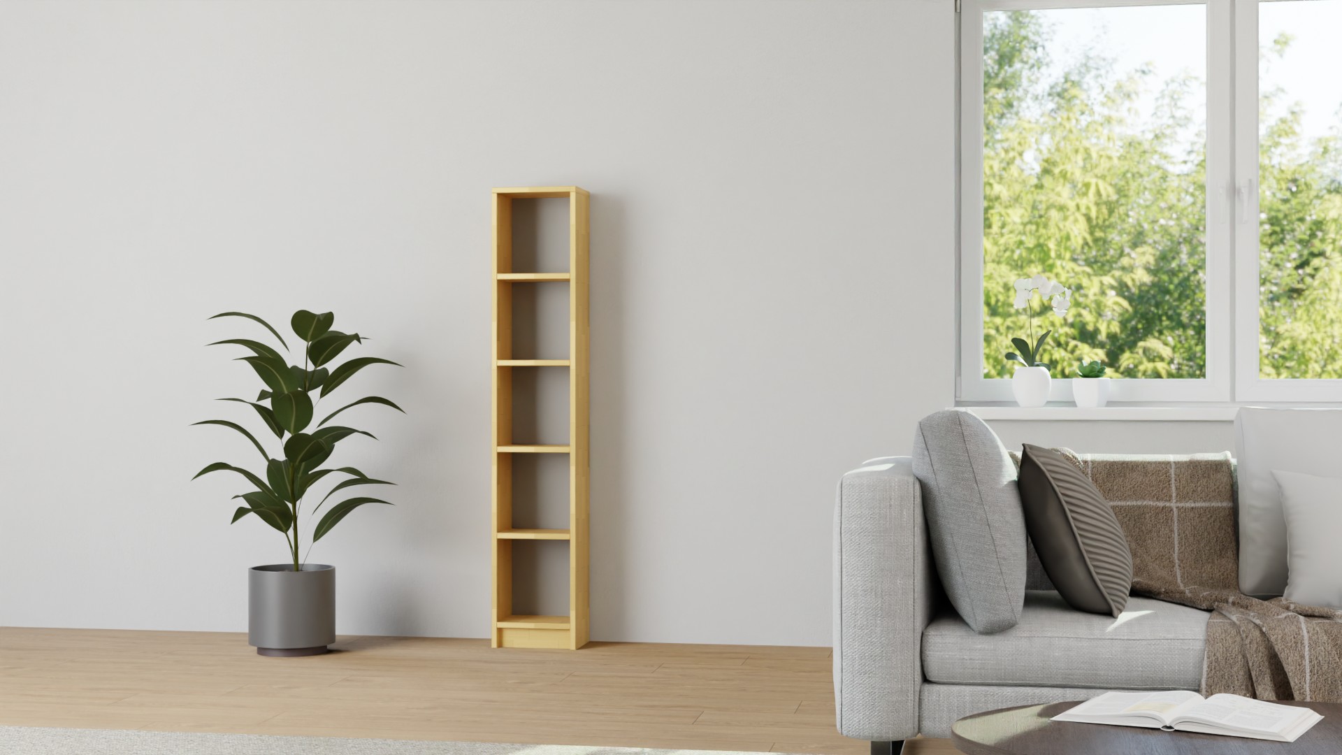 Schmales Nischenregal Buche