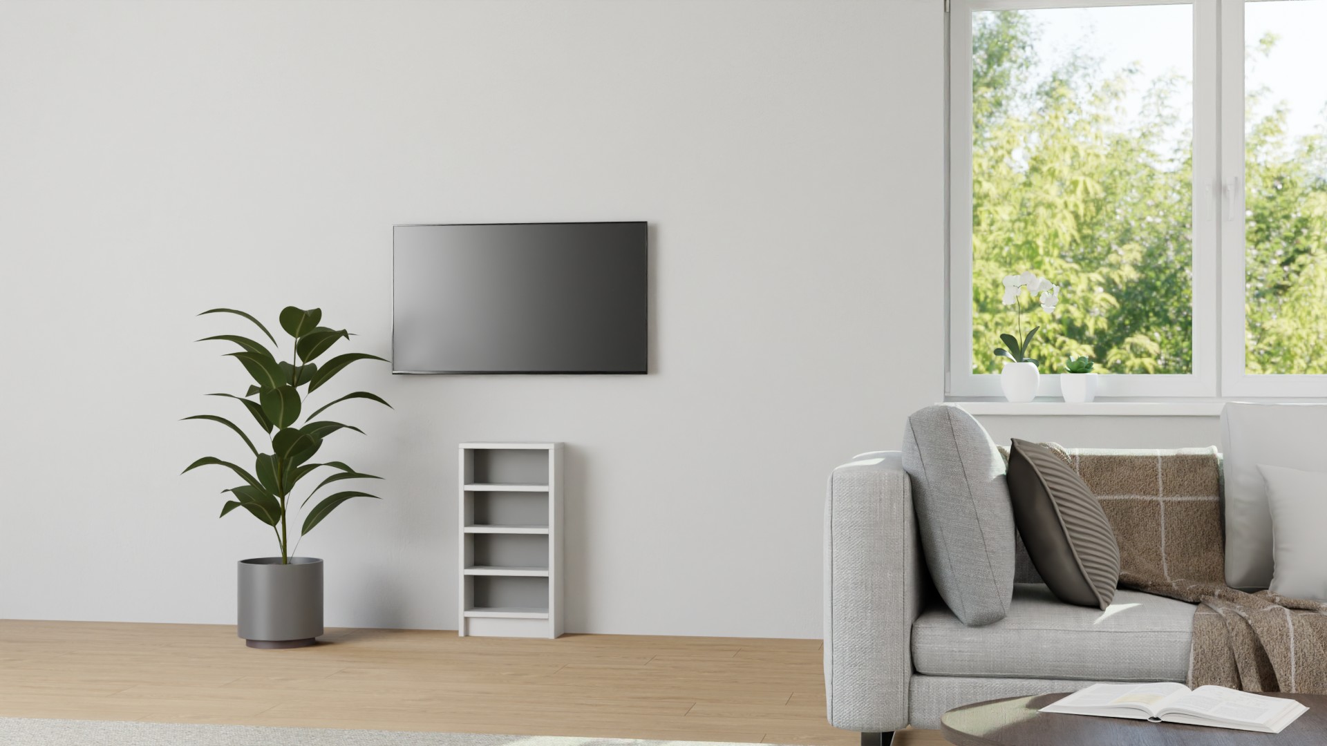 Schmales Beistellregal nach Maß MDF Lackiert