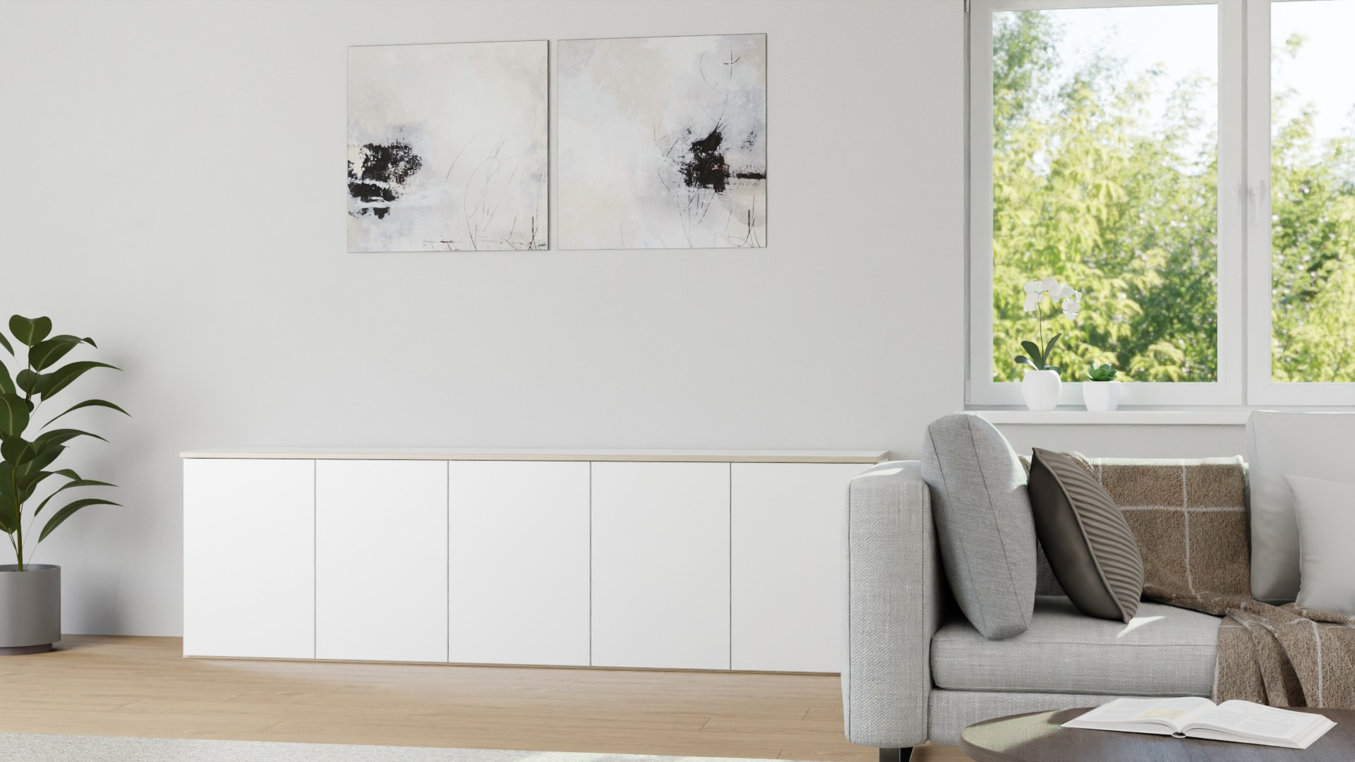 Schlichtes, langes Sideboard nach Maß Multiplex