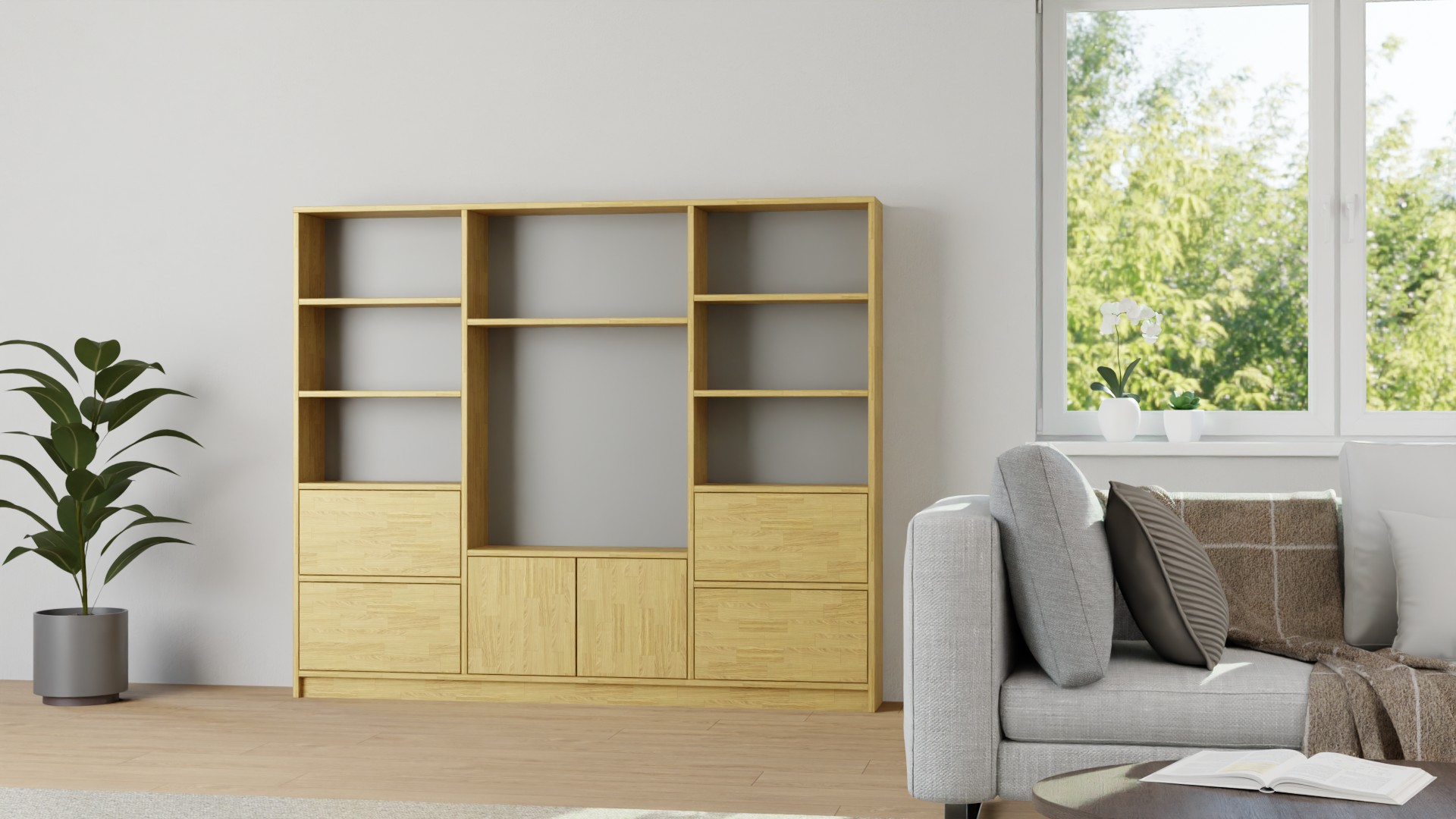 TV Regal nach Maß von Pickawood Eiche