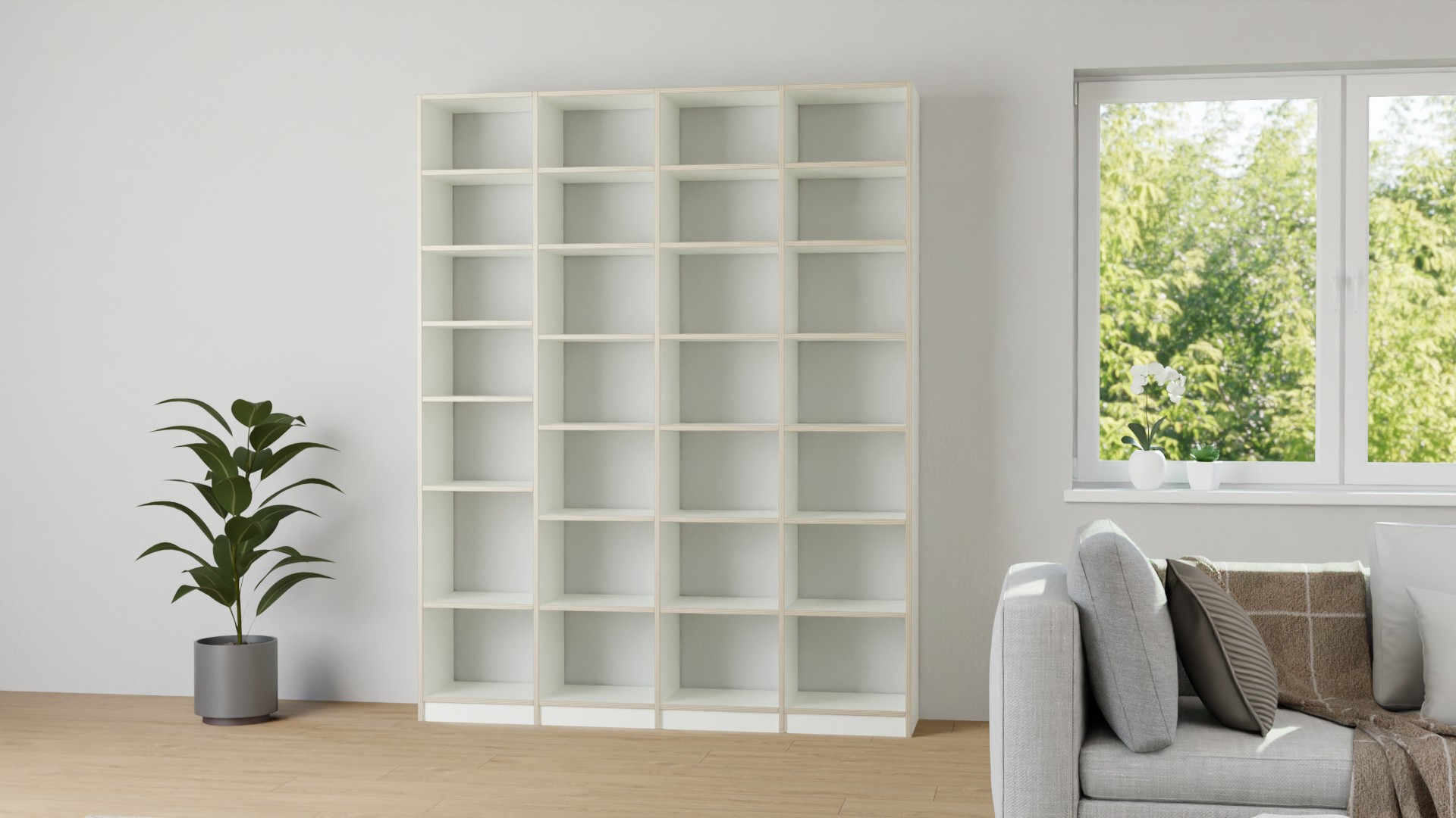 Breites Bücherregal nach Maß Premium Dekore