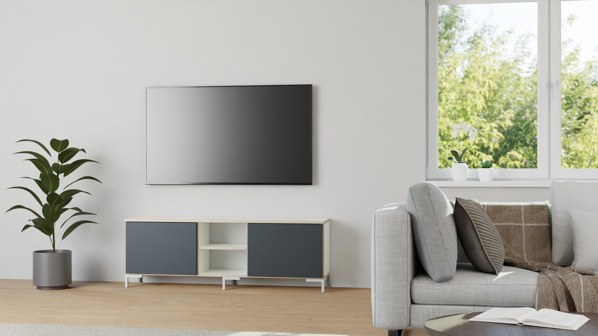 Moderner TV Schrank nach Maß Premium Dekore