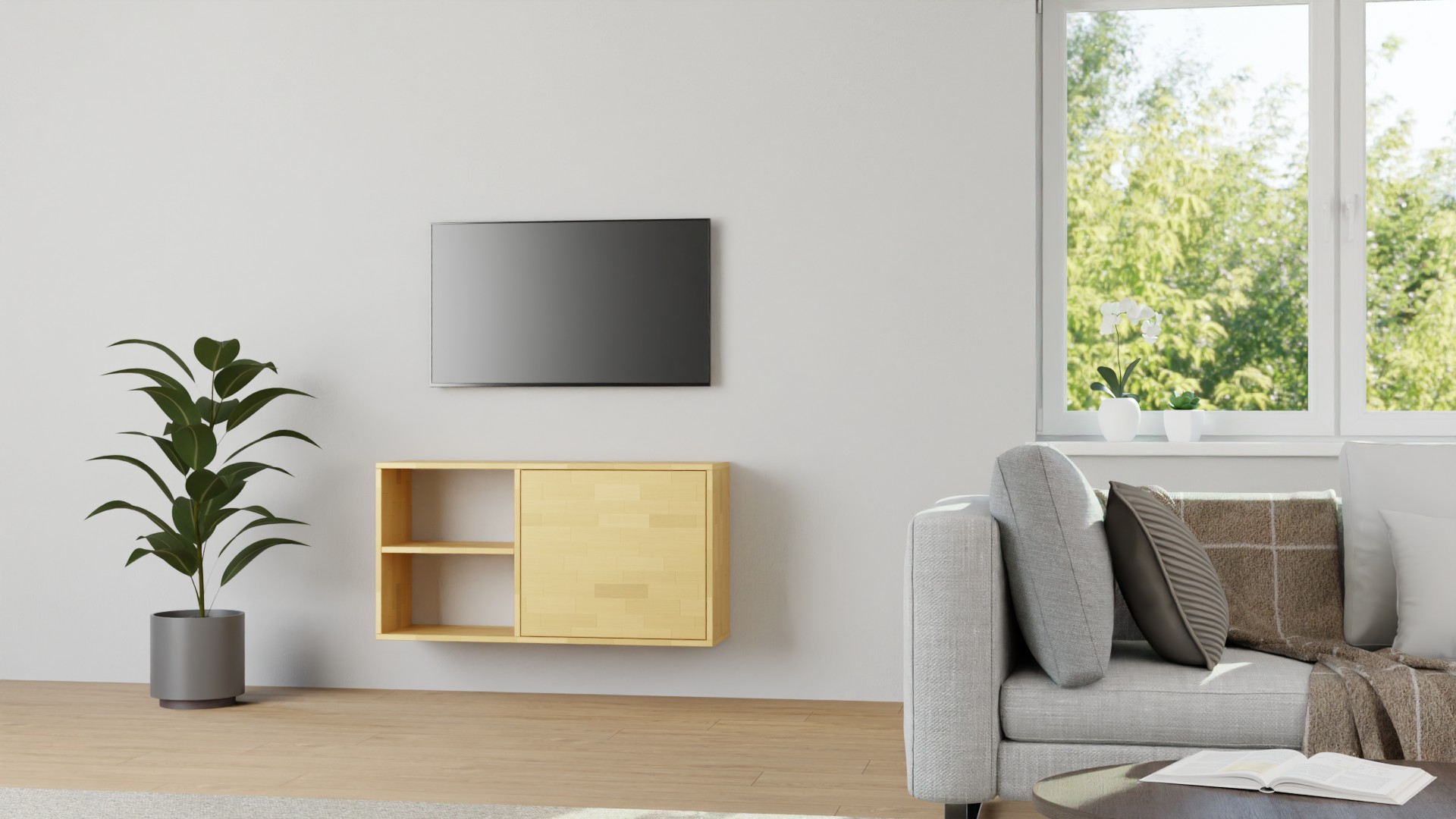 Hängesideboard aus Buche Buche