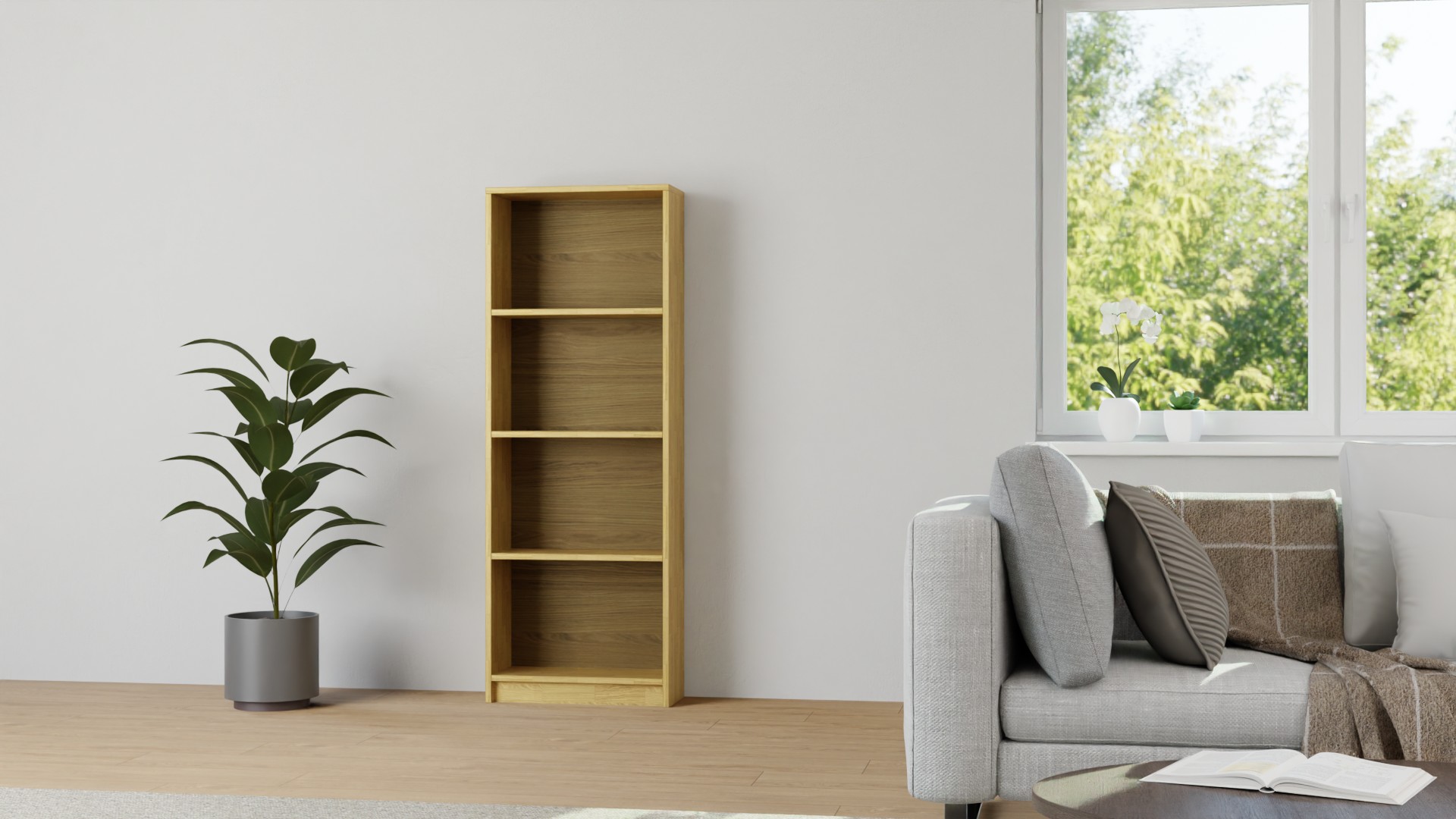 Schmales Regal Eiche