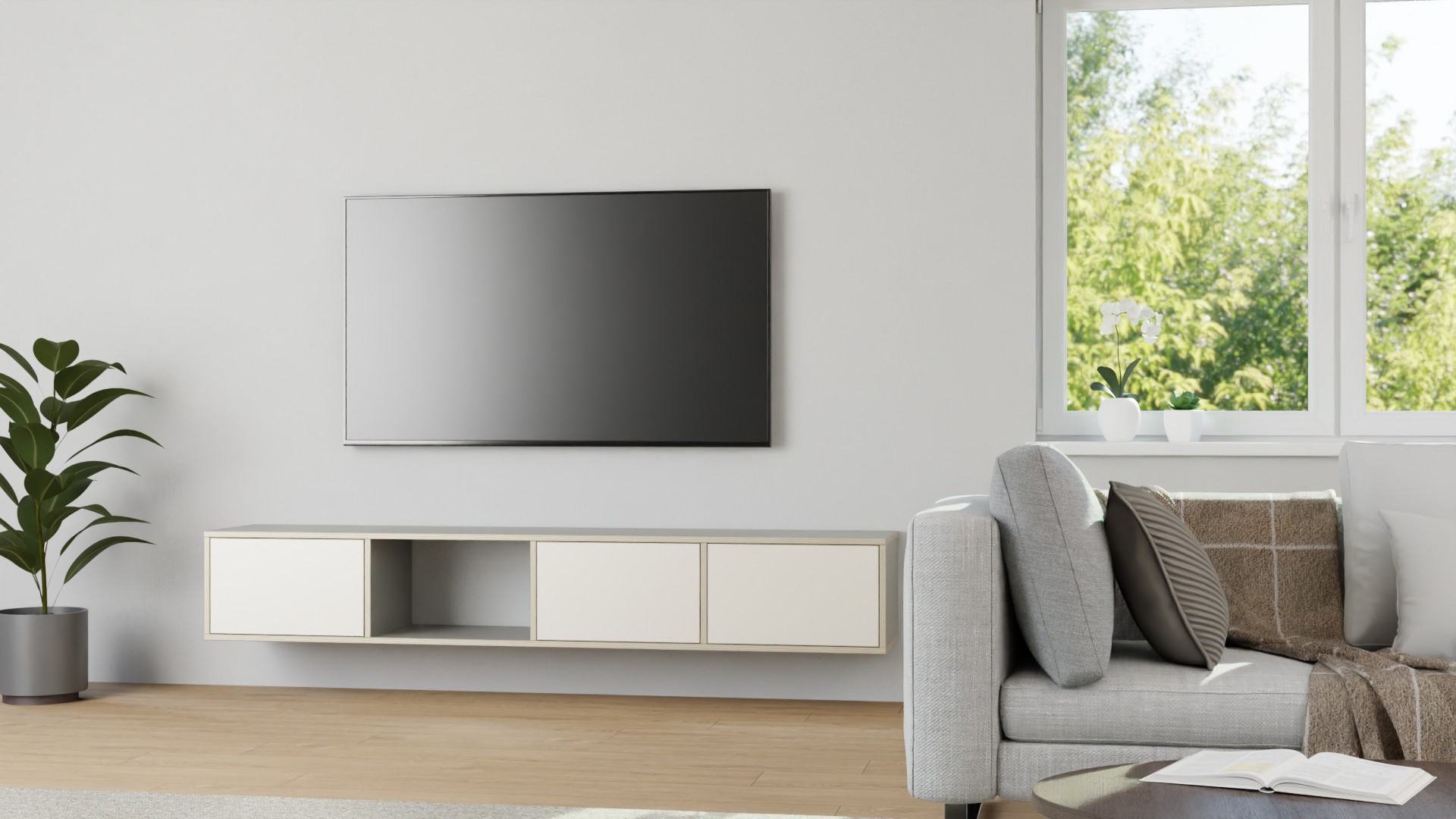 Breites Hängesideboard nach Maß Premium Dekore