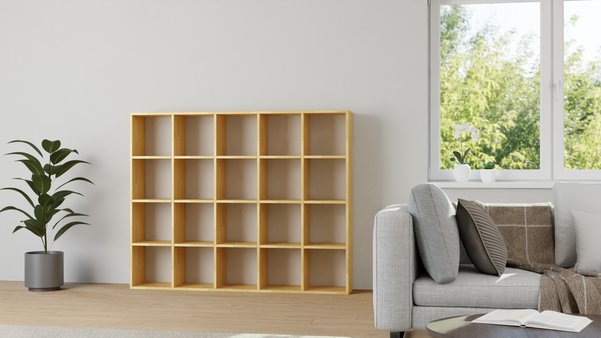 Pickawood Regal nach Maß - Weiß/Grau/Schwarz/Eiche/Buche Buche