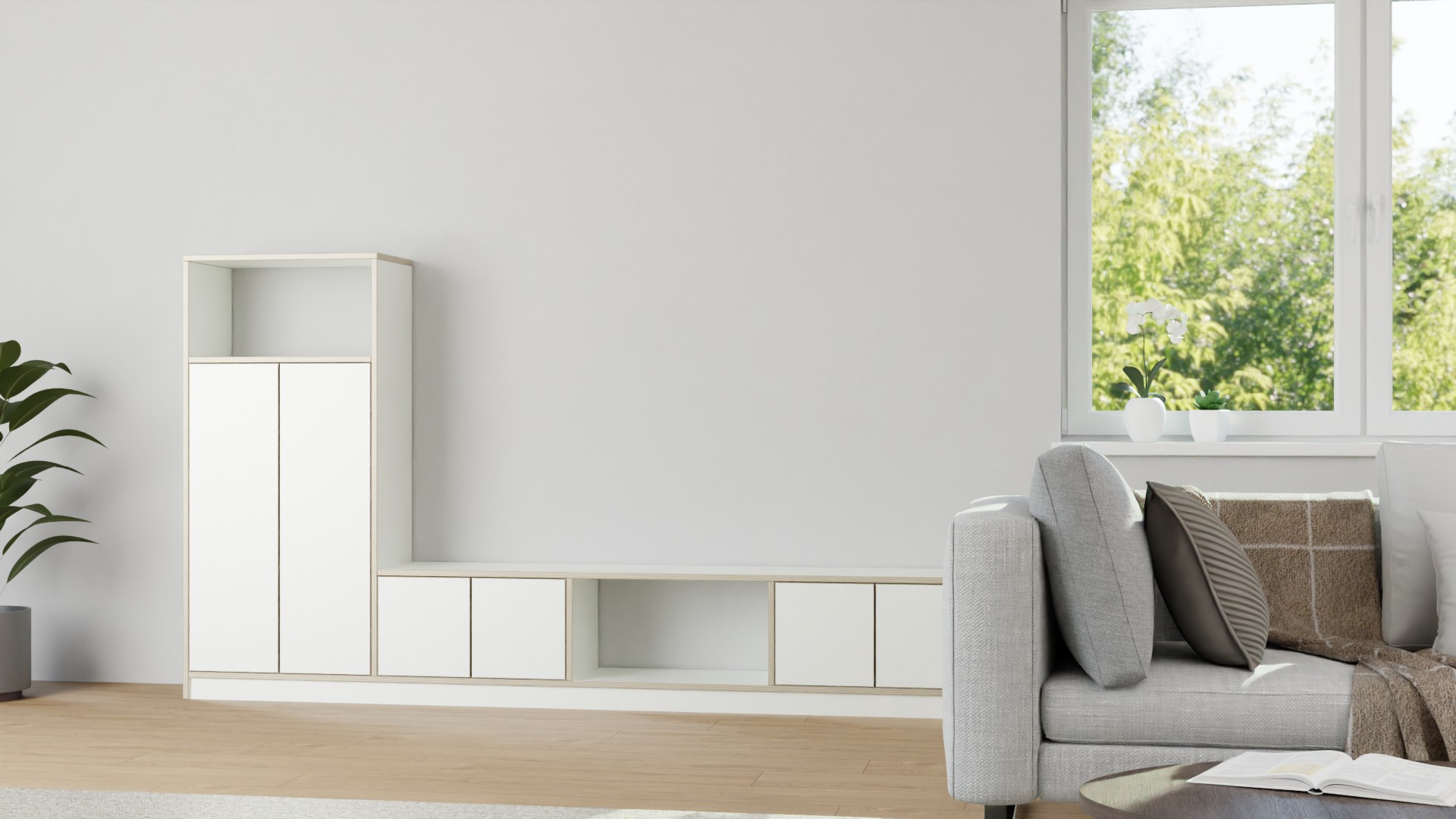 TV-Regal - TV-Schrank o. TV-Kommode mit vielen Optionen Premium Dekore