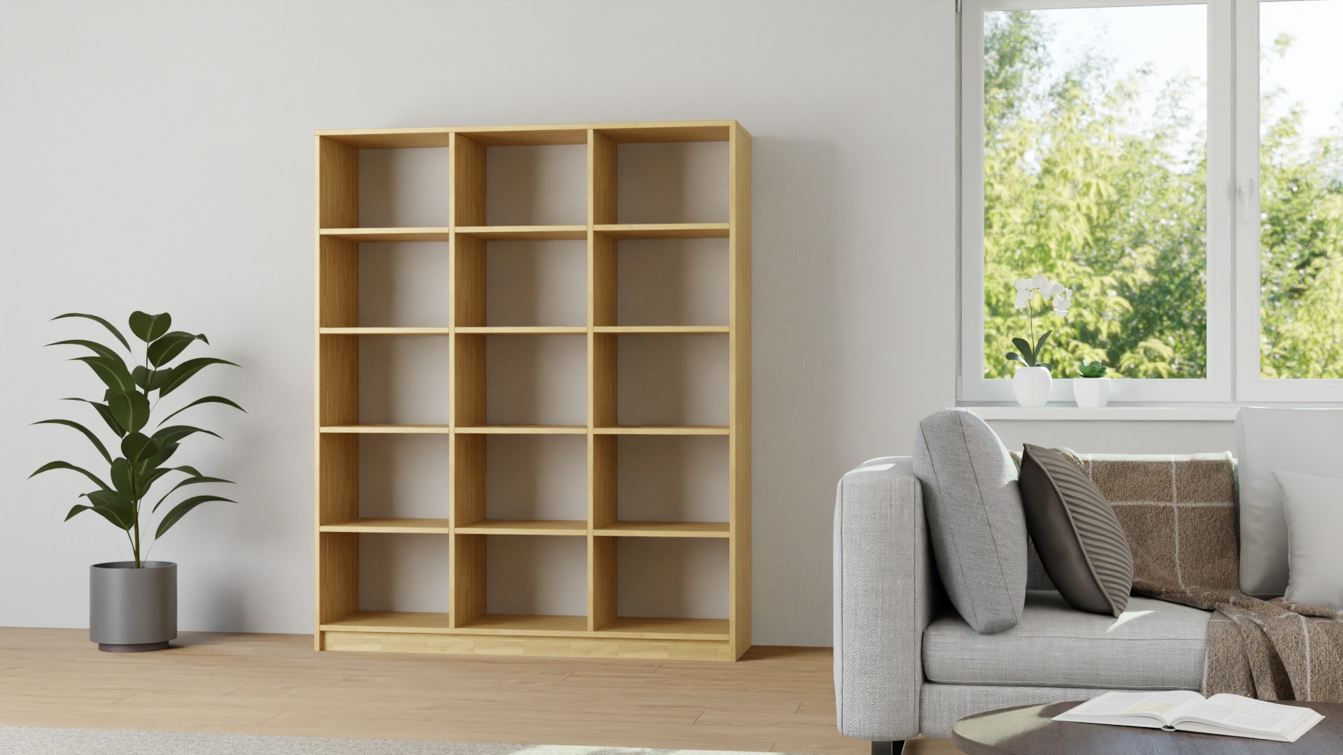 40 cm tiefes Bücherregal aus Esche Esche