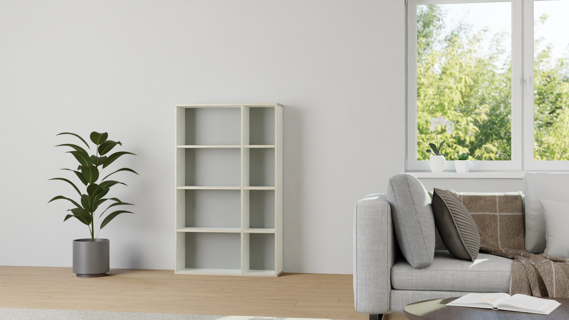 Pickawood Regal - Individualisierbar - Weiß/Grau/Schwarz Premium Dekore